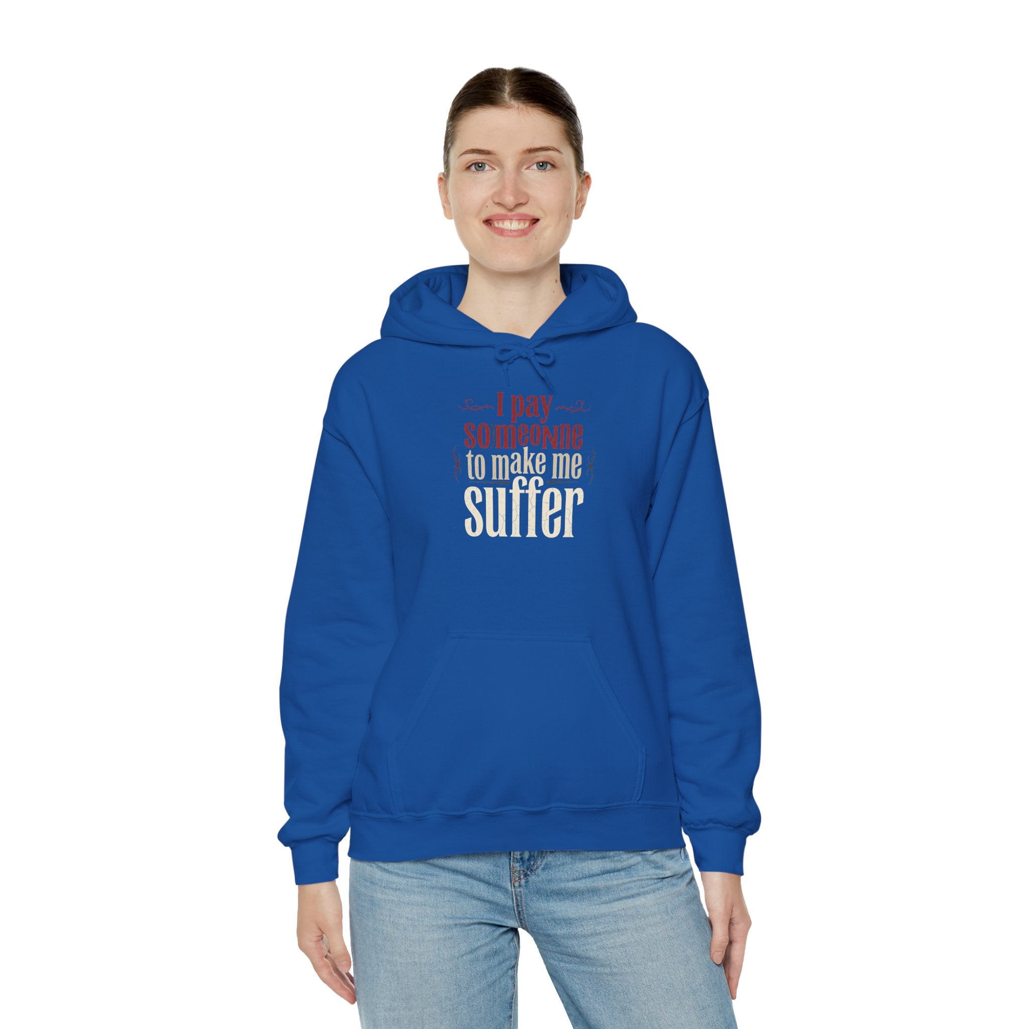 I Pay Someone To Make Me Suffer Unisex Heavy Blend™ Hooded Sweatshirt
