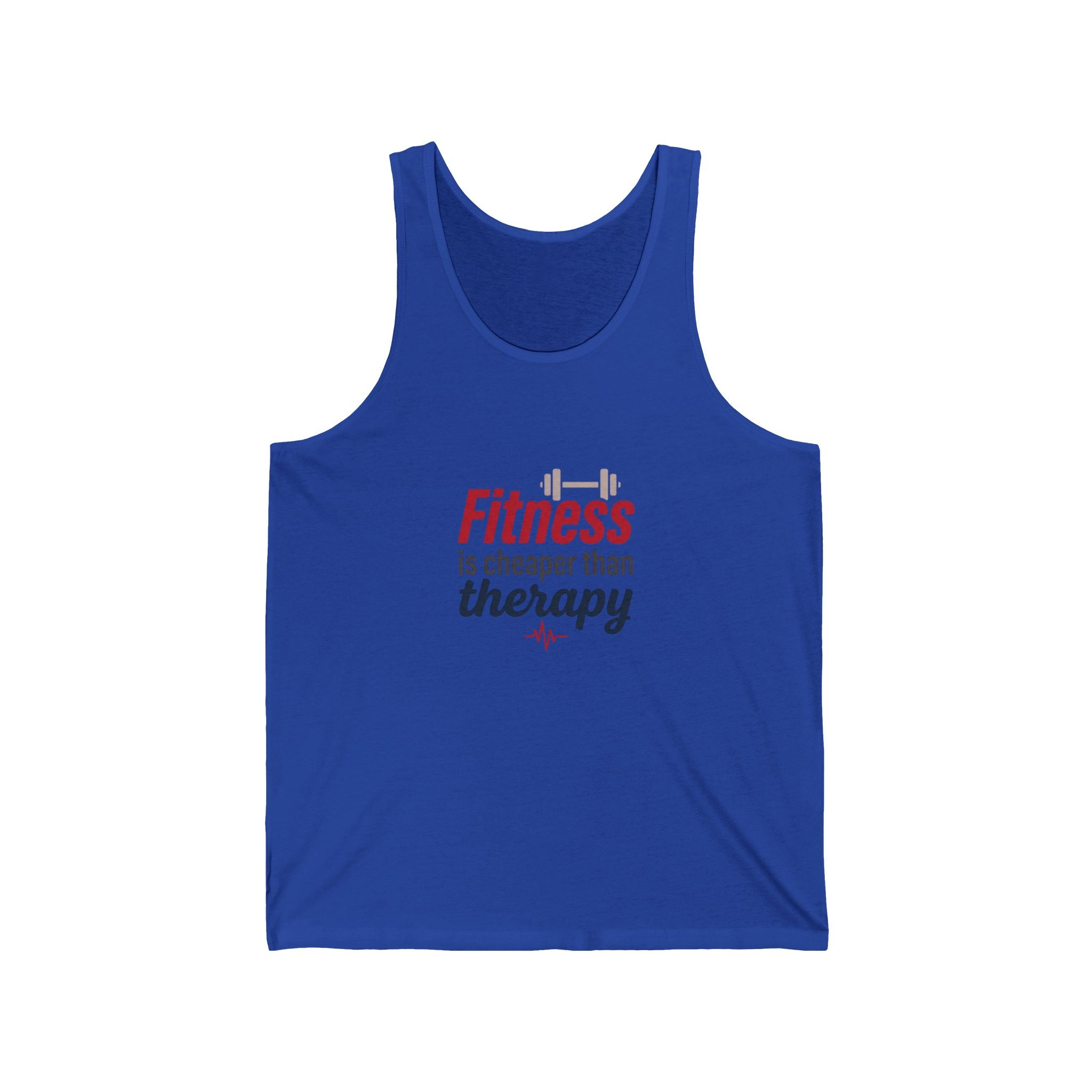Fitness is Cheaper than Therapy Unisex Jersey Tank