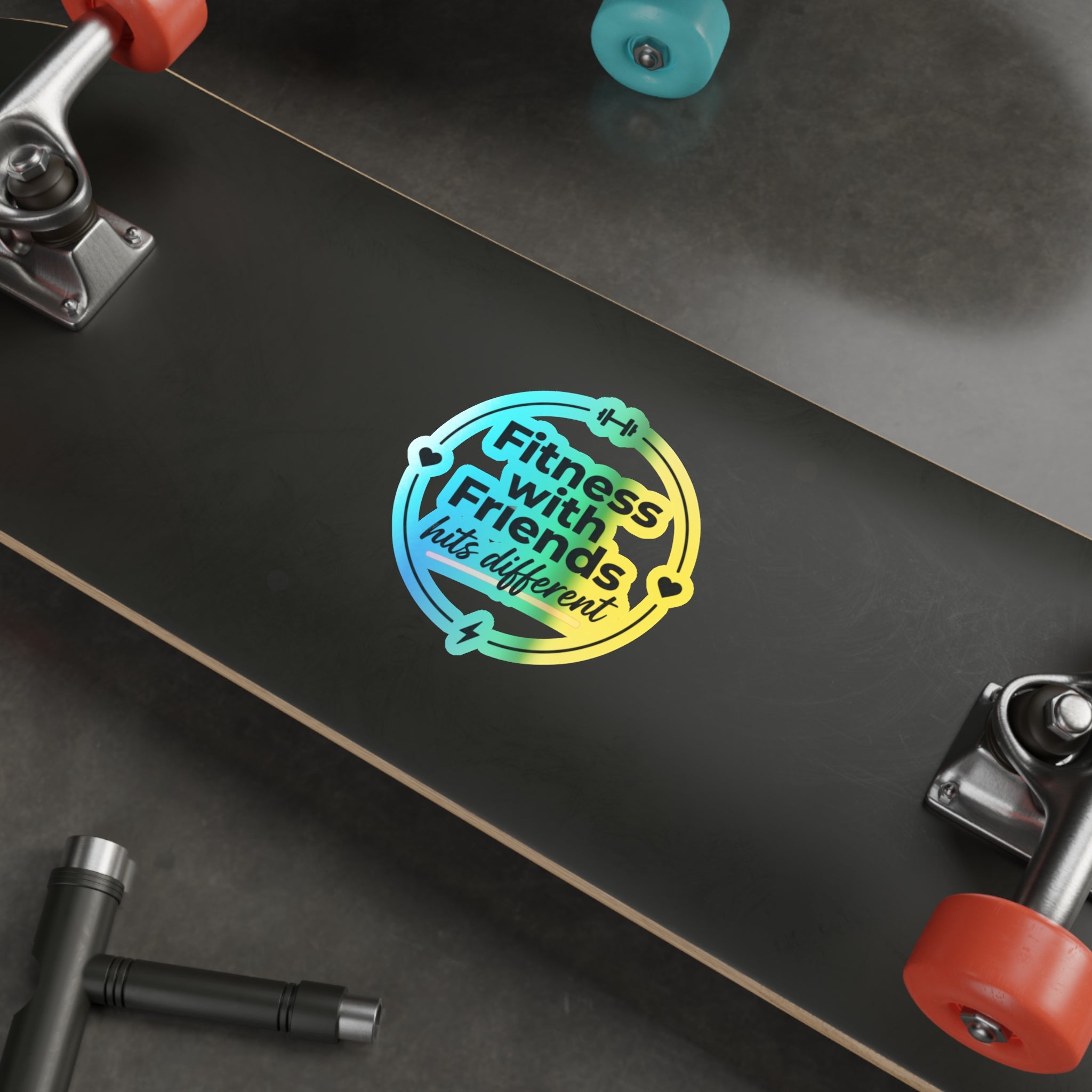 Fitness with Friends Holographic Die-cut Stickers