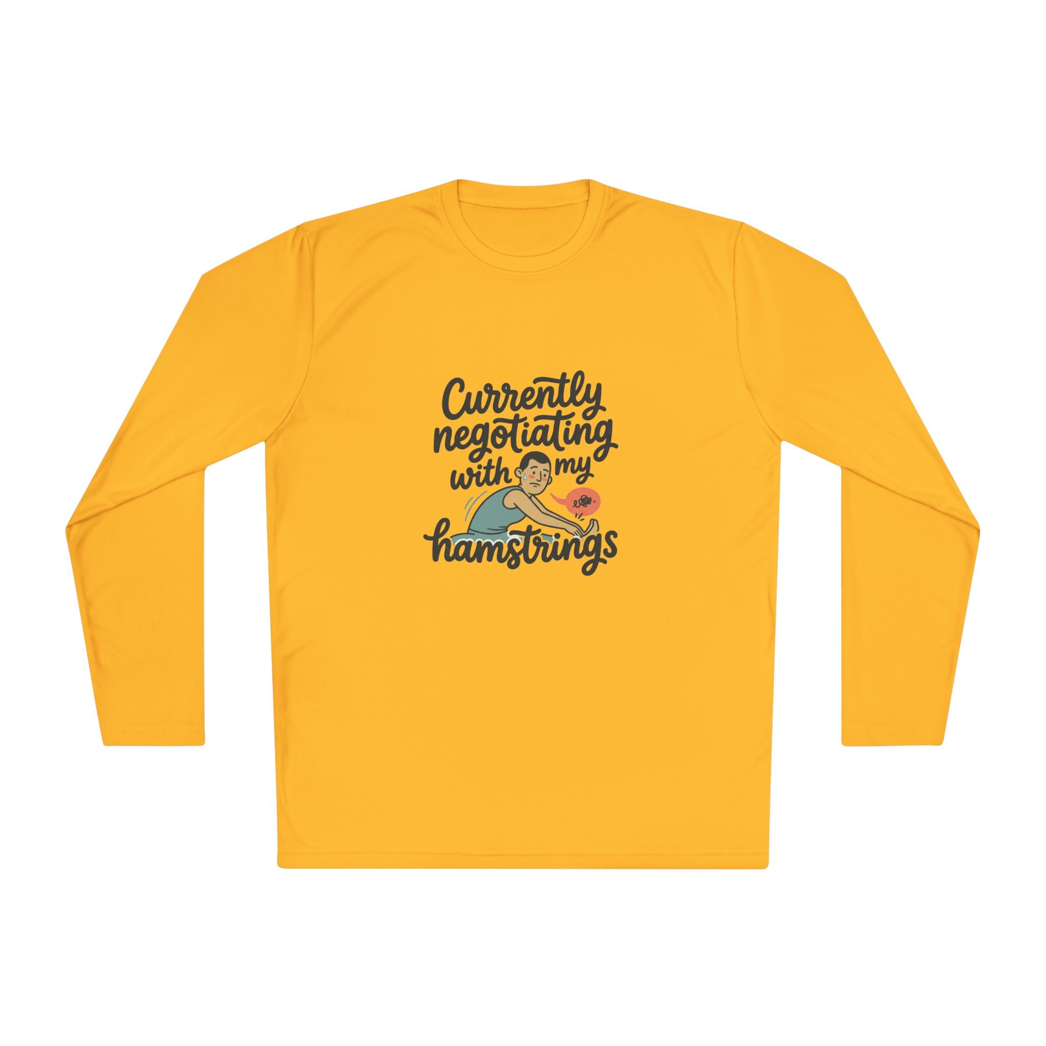 Currently Negotiating with my Hamstrings Unisex Lightweight Long Sleeve Tee
