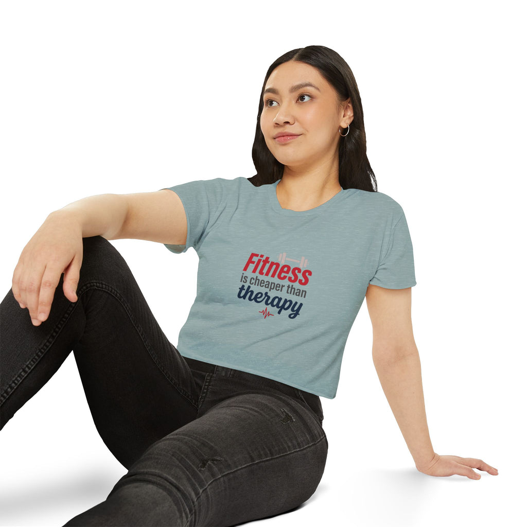 Fitness is Cheaper than Therapy Women's Festival Crop Top