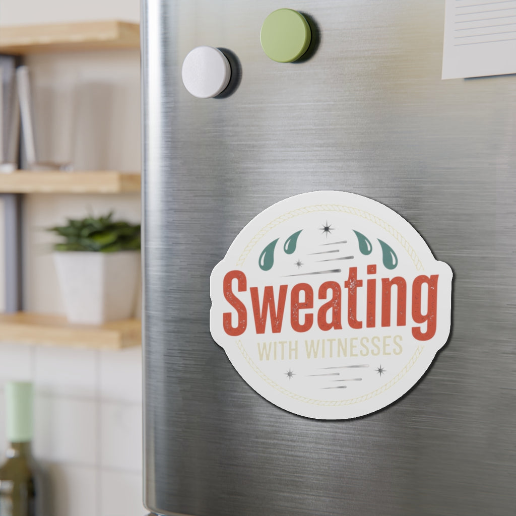 Sweating with Witnesses Die-Cut Magnets