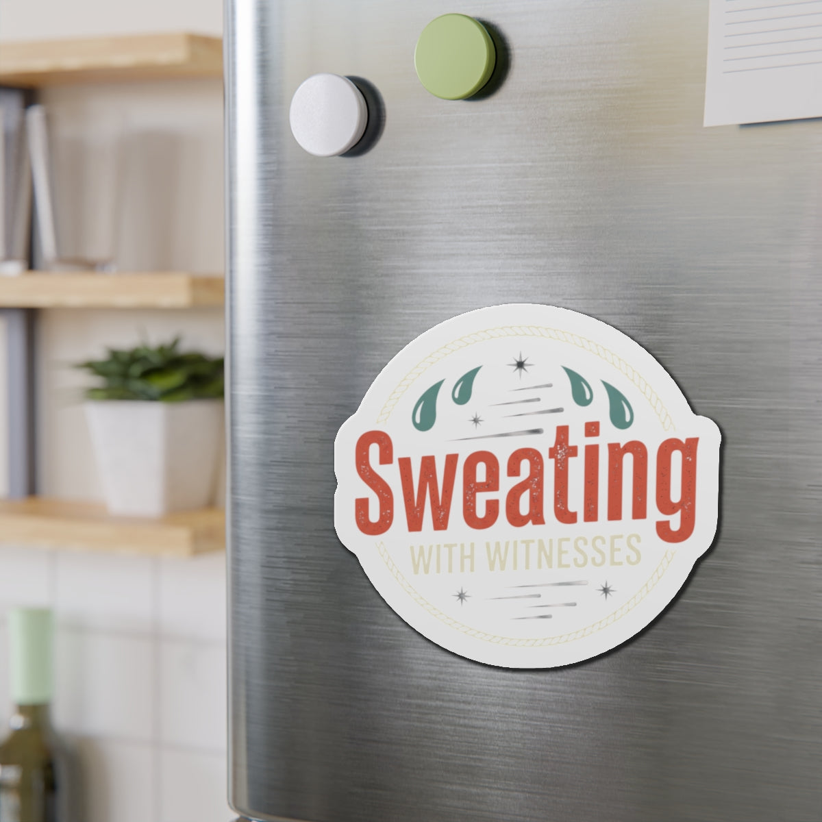 Sweating with Witnesses Die-Cut Magnets