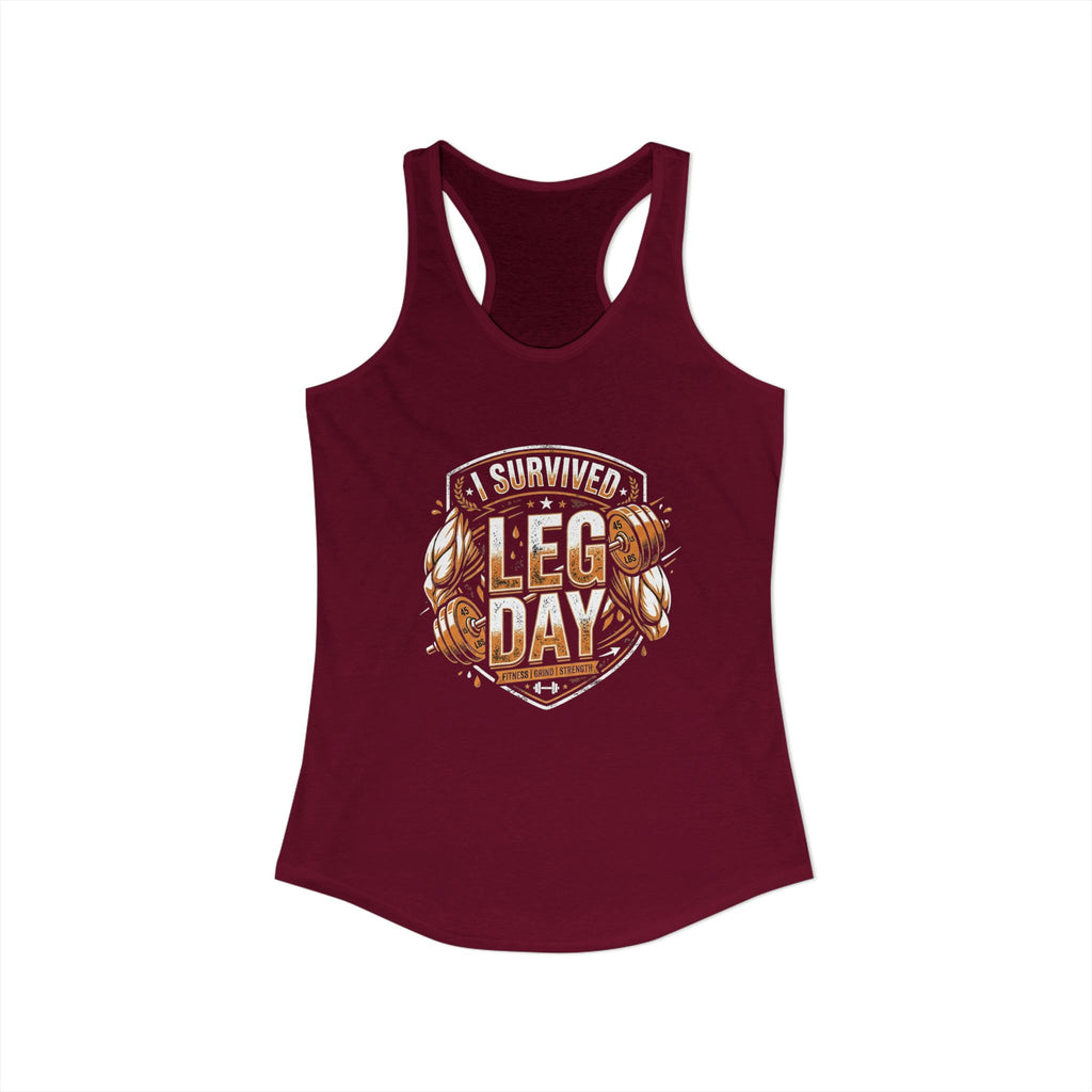 I Survived Leg Day Women's Ideal Racerback Tank