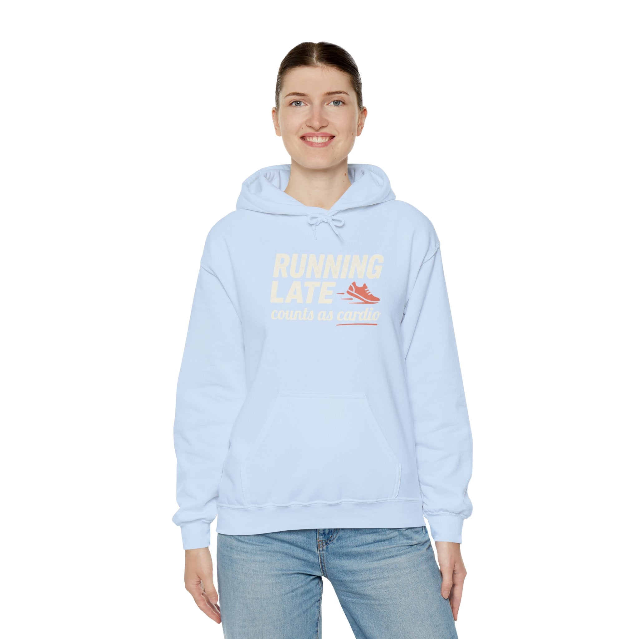 Running Late Counts as Cardio Unisex Heavy Blend™ Hooded Sweatshirt