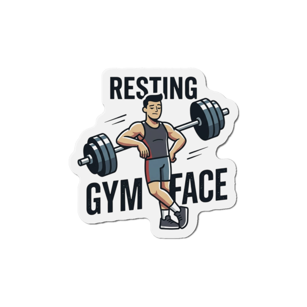Resting Gym Face Die-Cut Magnets