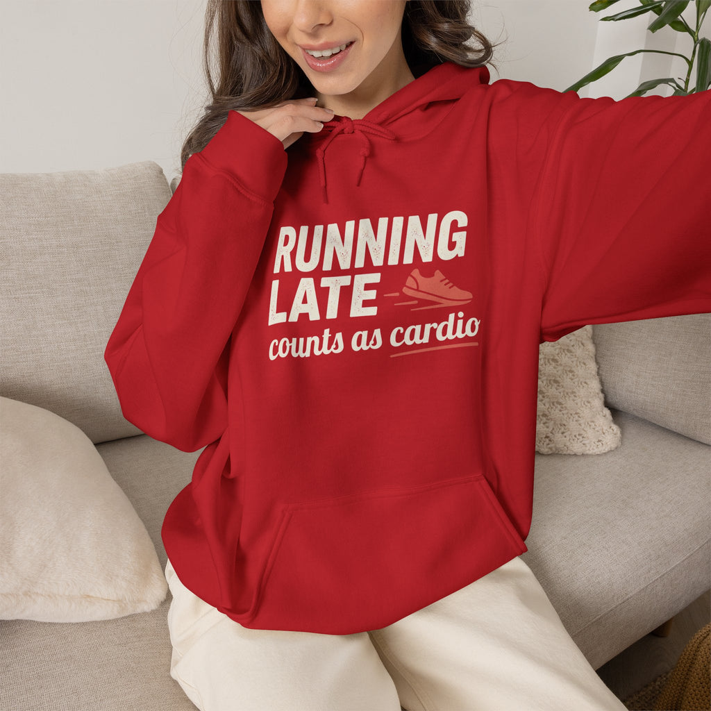 Running Late Counts as Cardio Unisex Heavy Blend™ Hooded Sweatshirt