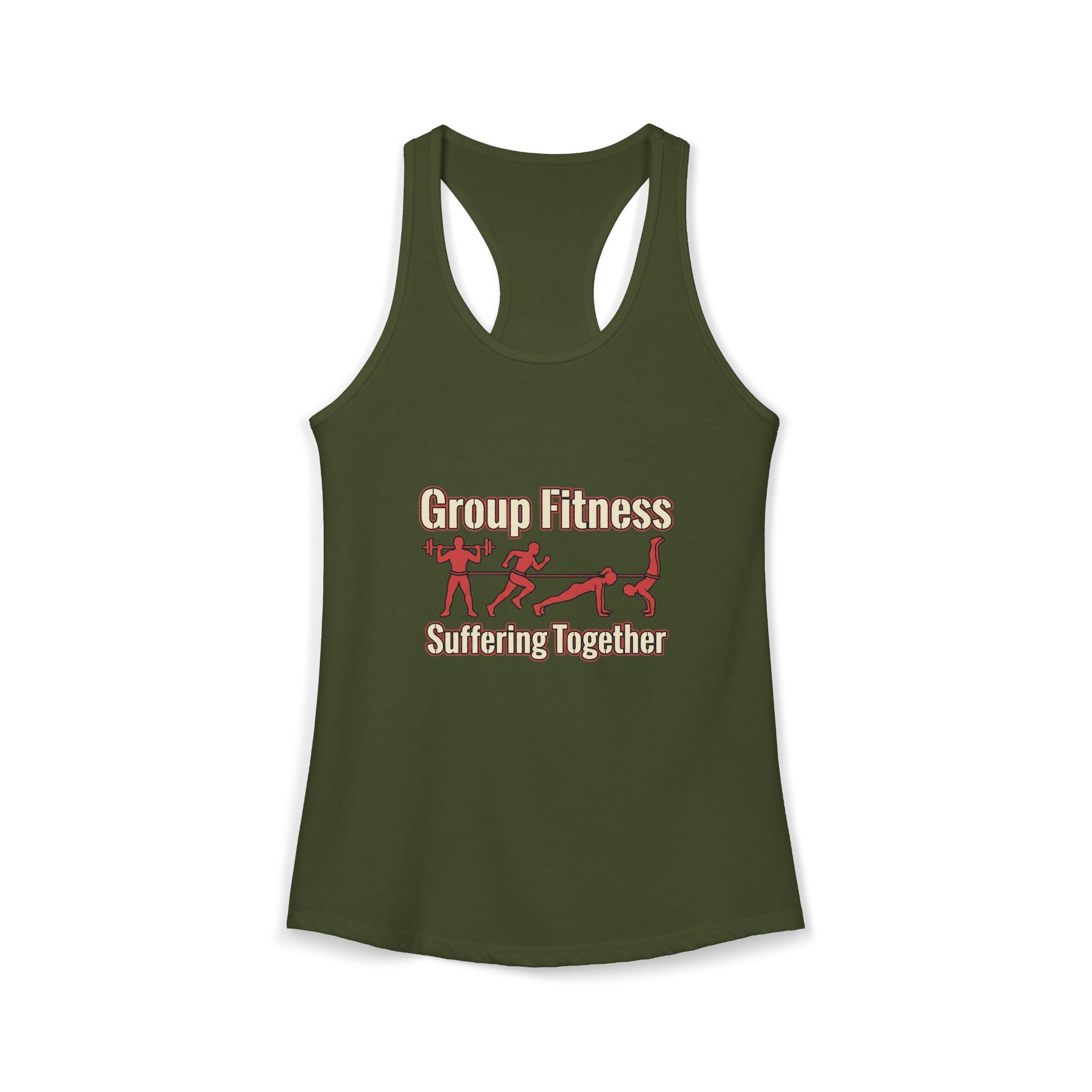 Group Fitness Suffering Together Women's Ideal Racerback Tank