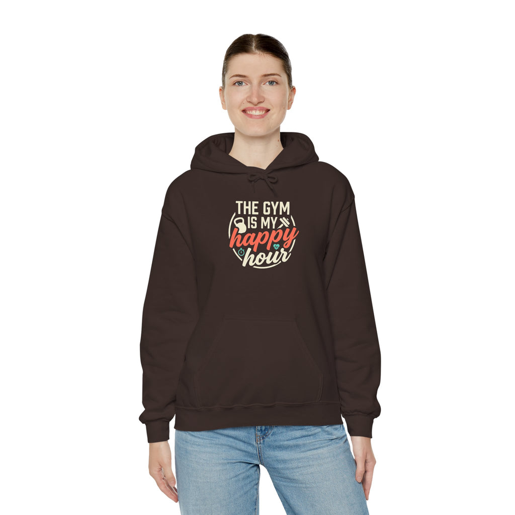 The Gym is My Happy Hour Unisex Heavy Blend™ Hooded Sweatshirt
