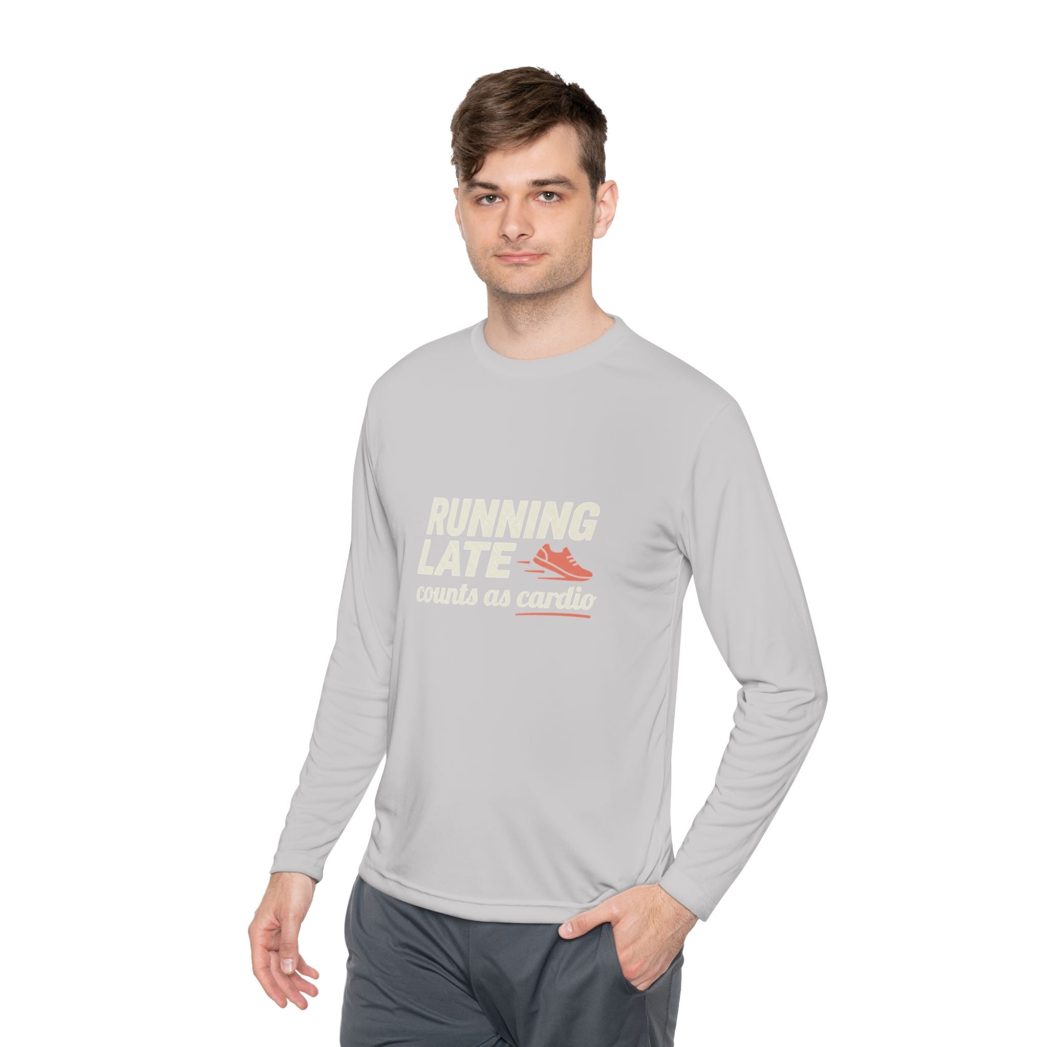 Running Late Counts as Cardio Unisex Lightweight Long Sleeve Tee