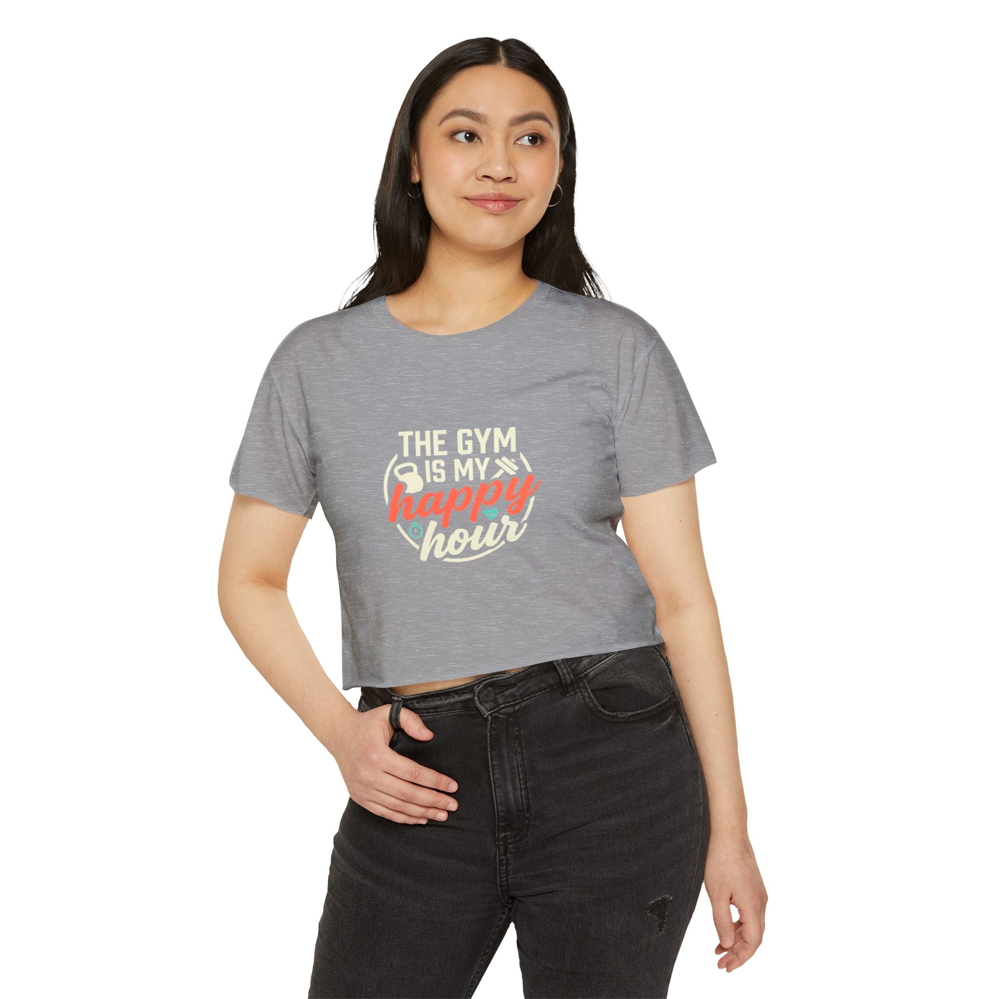 The Gym is My Happy Hour Women's Festival Crop Top