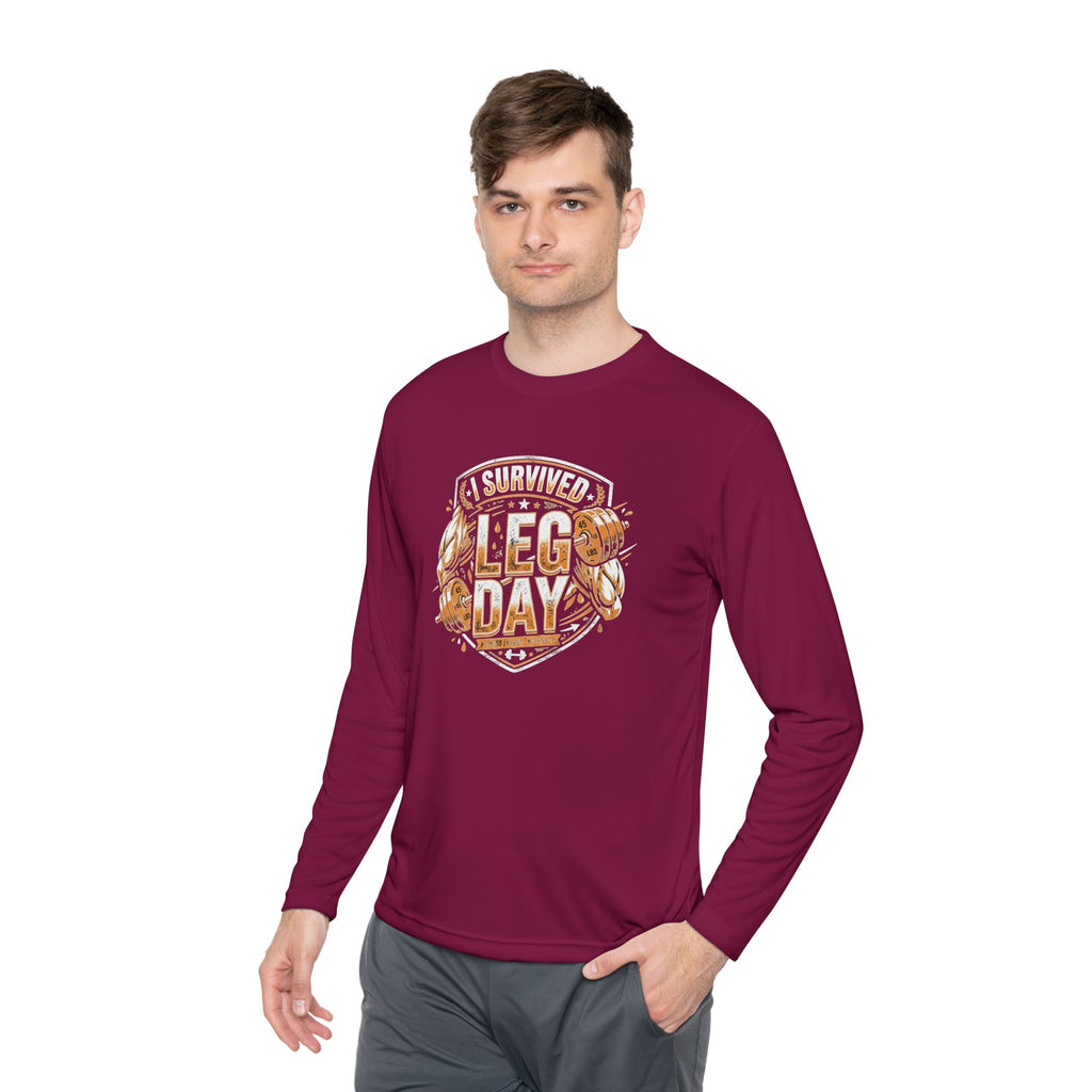I Survived Leg Day Unisex Lightweight Long Sleeve Tee
