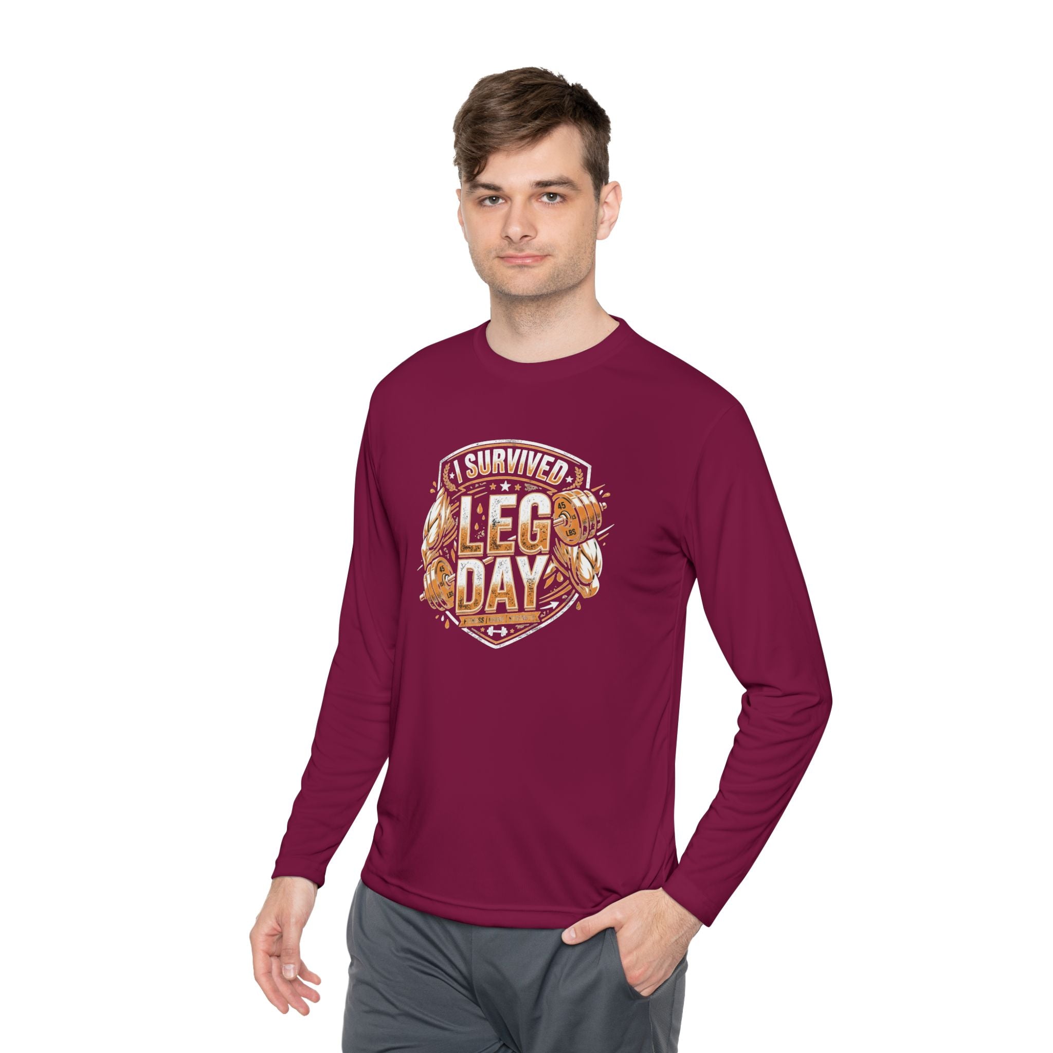 I Survived Leg Day Unisex Lightweight Long Sleeve Tee