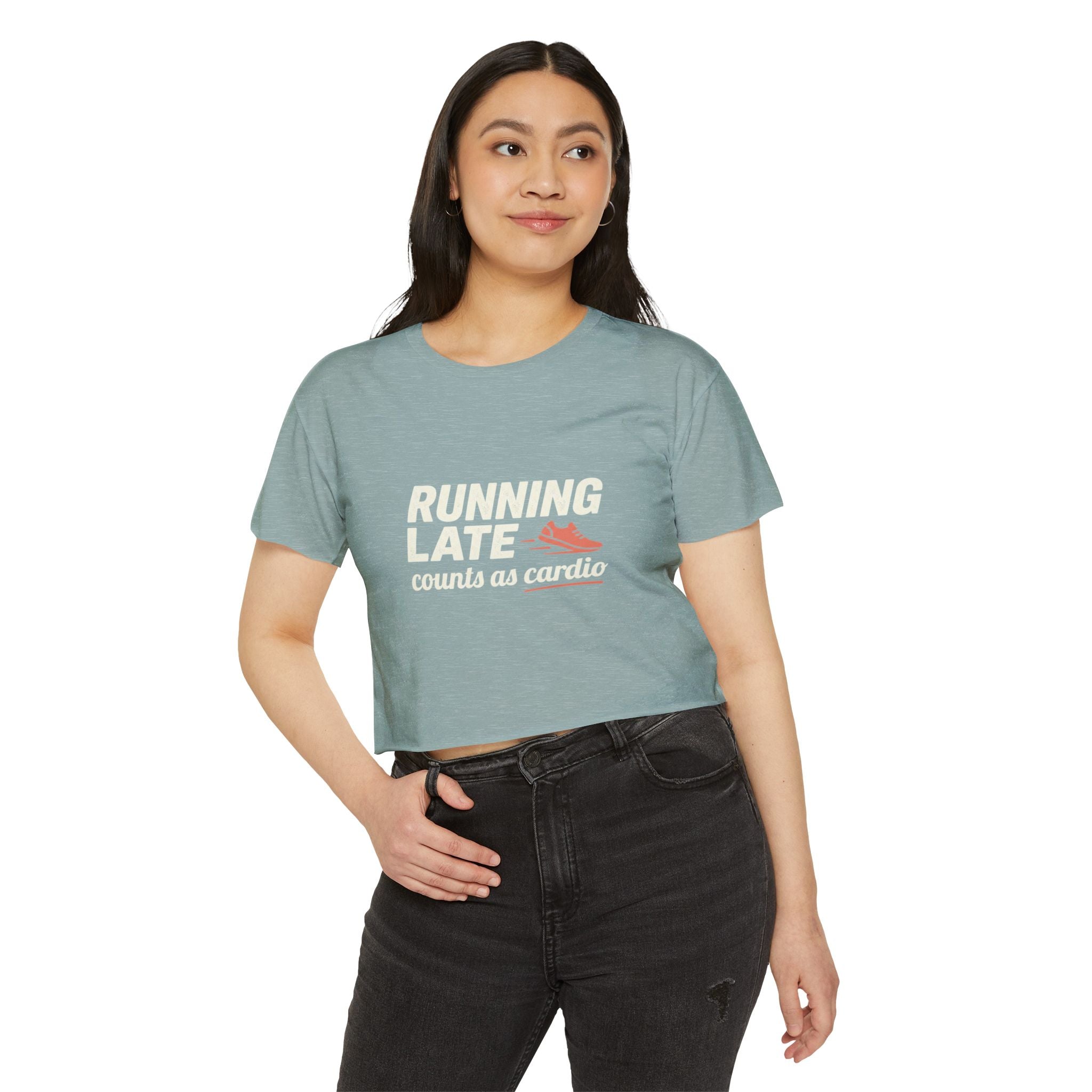 Running Late Counts as Cardio Women's Festival Crop Top