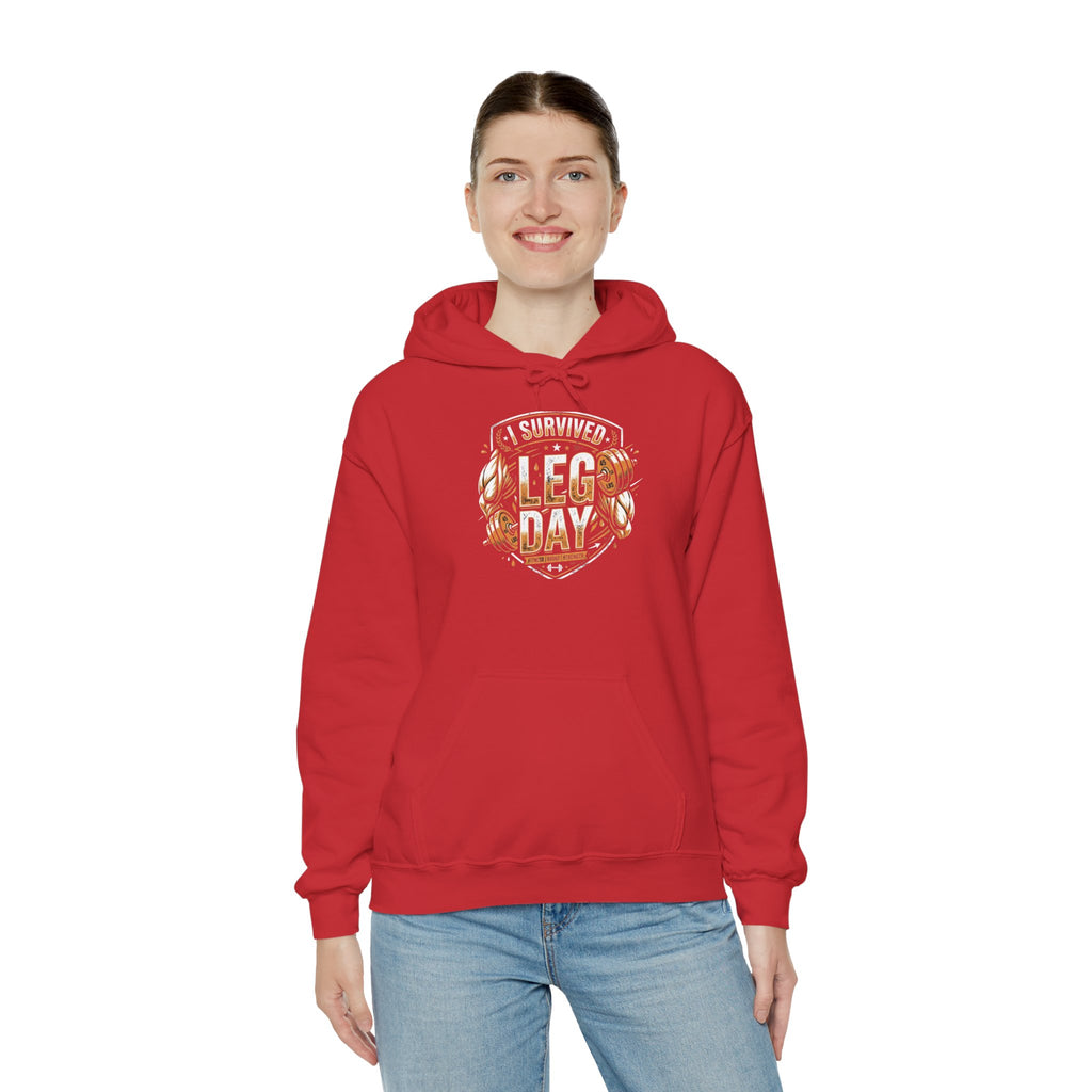 I Survived Leg Day Unisex Heavy Blend™ Hooded Sweatshirt