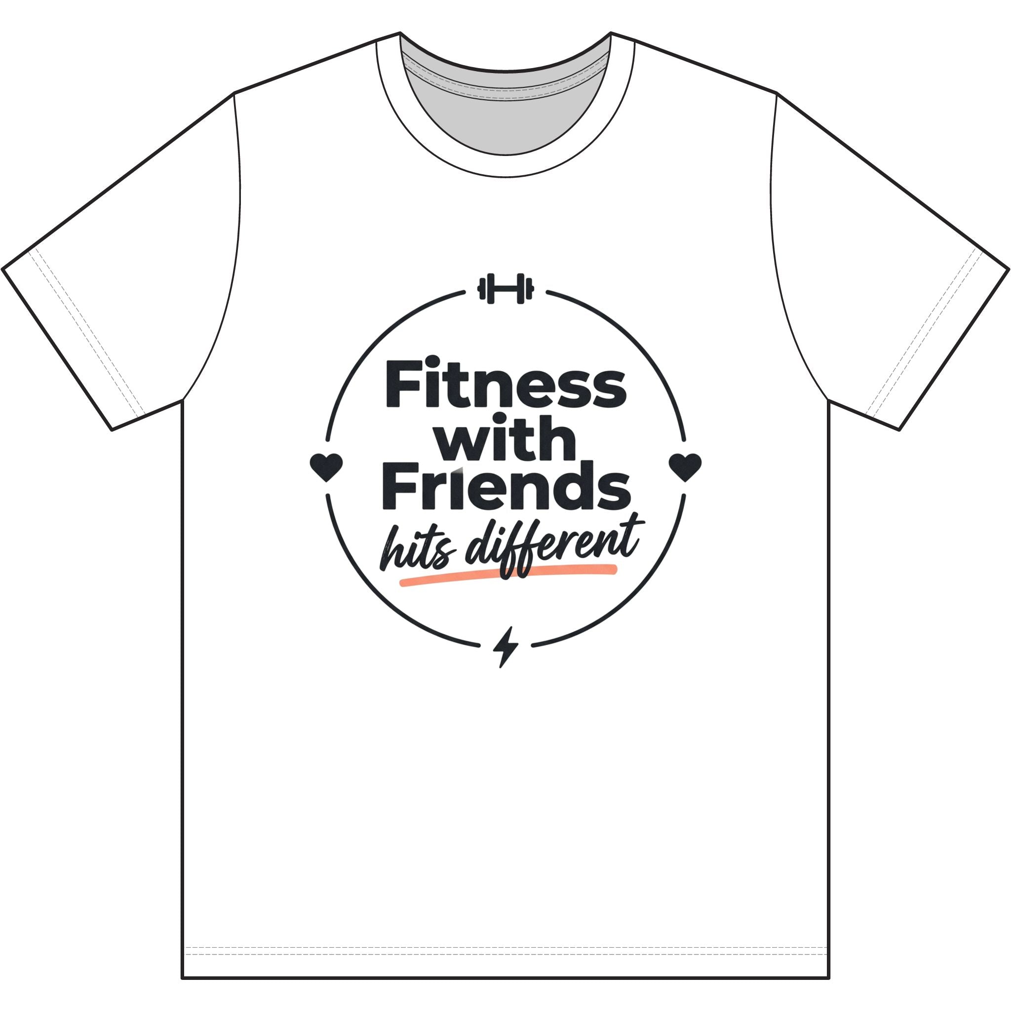 Fitness with Friends Hits Different Dri-Power 100% Polyester T-Shirt