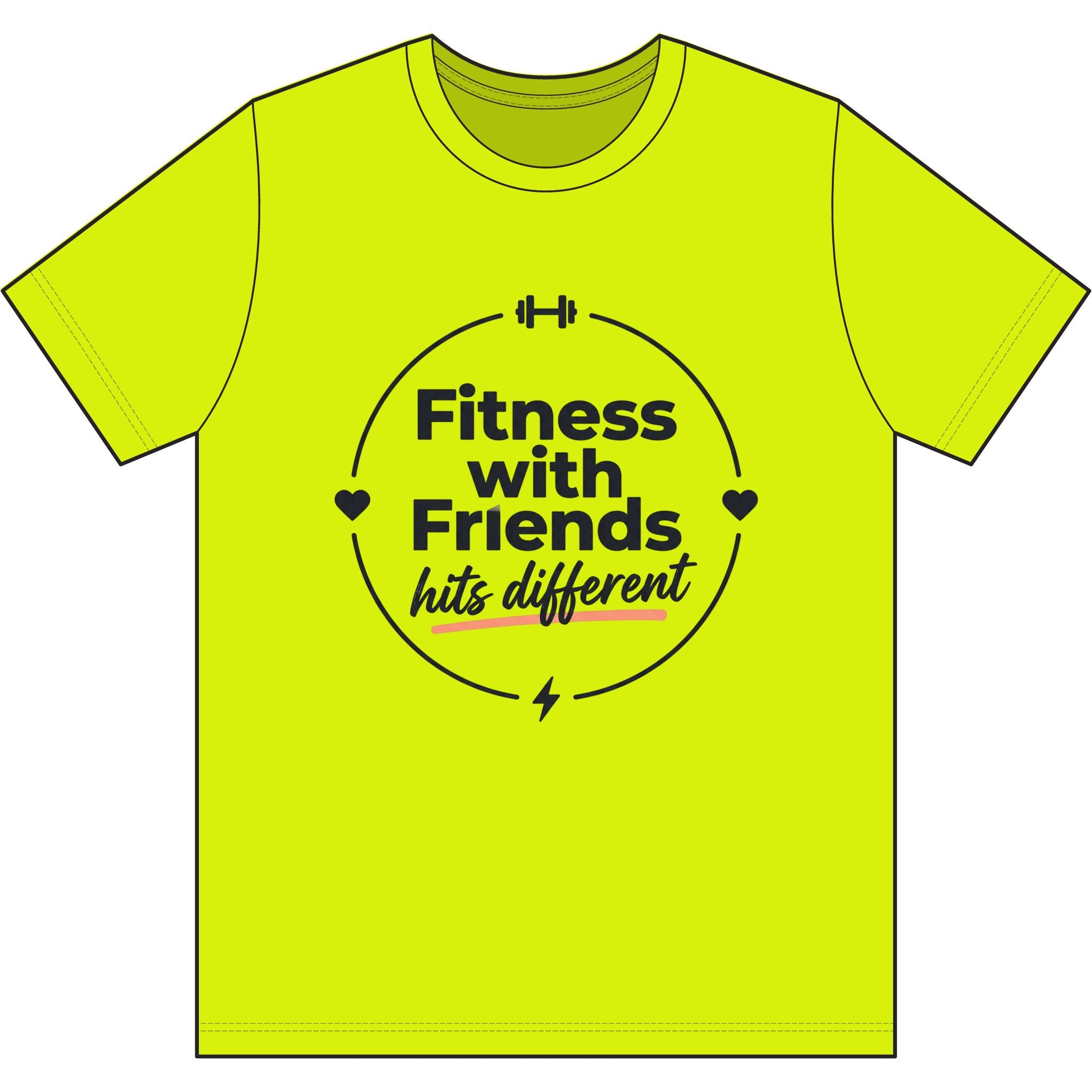 Fitness with Friends Hits Different Dri-Power 100% Polyester T-Shirt