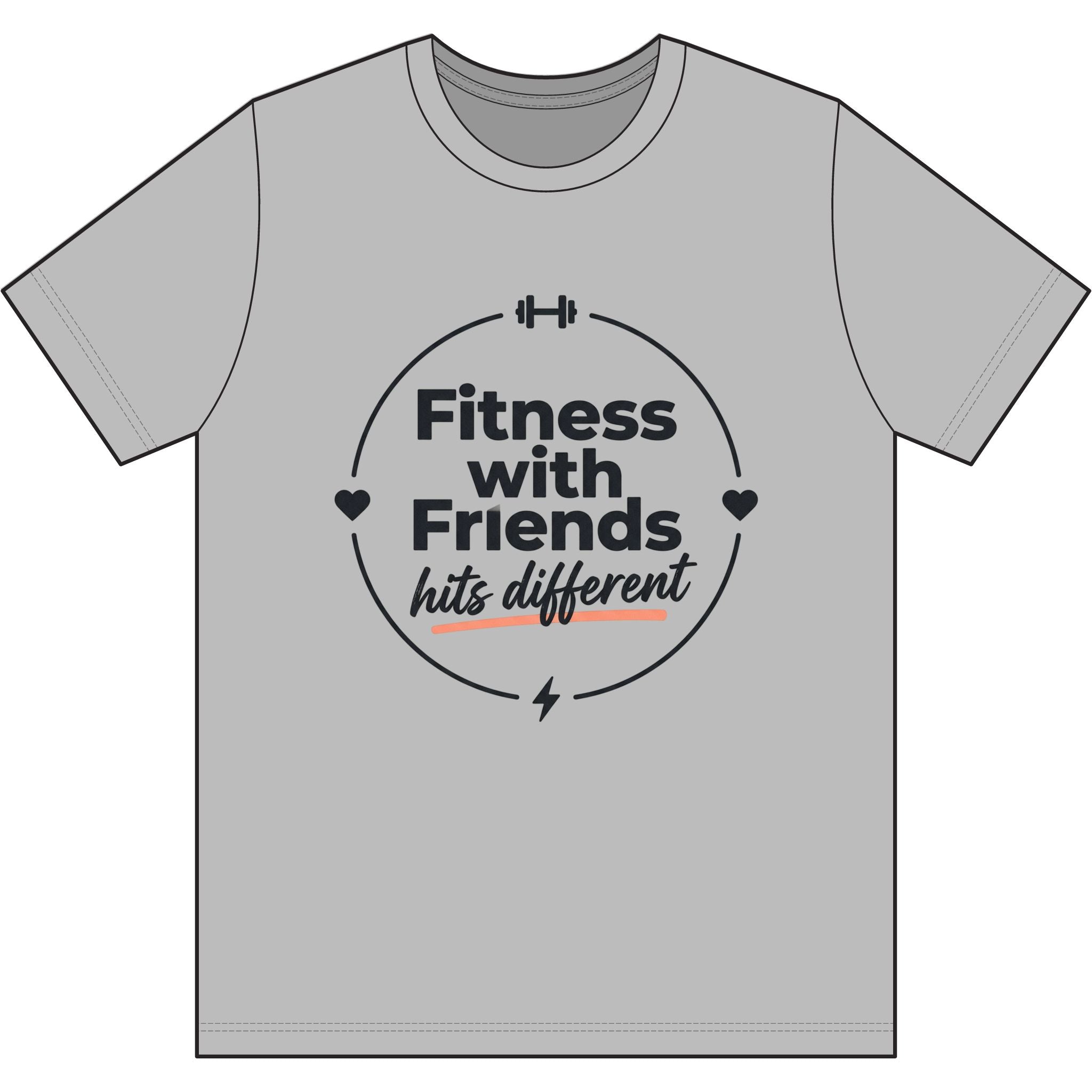Fitness with Friends Hits Different Dri-Power 100% Polyester T-Shirt