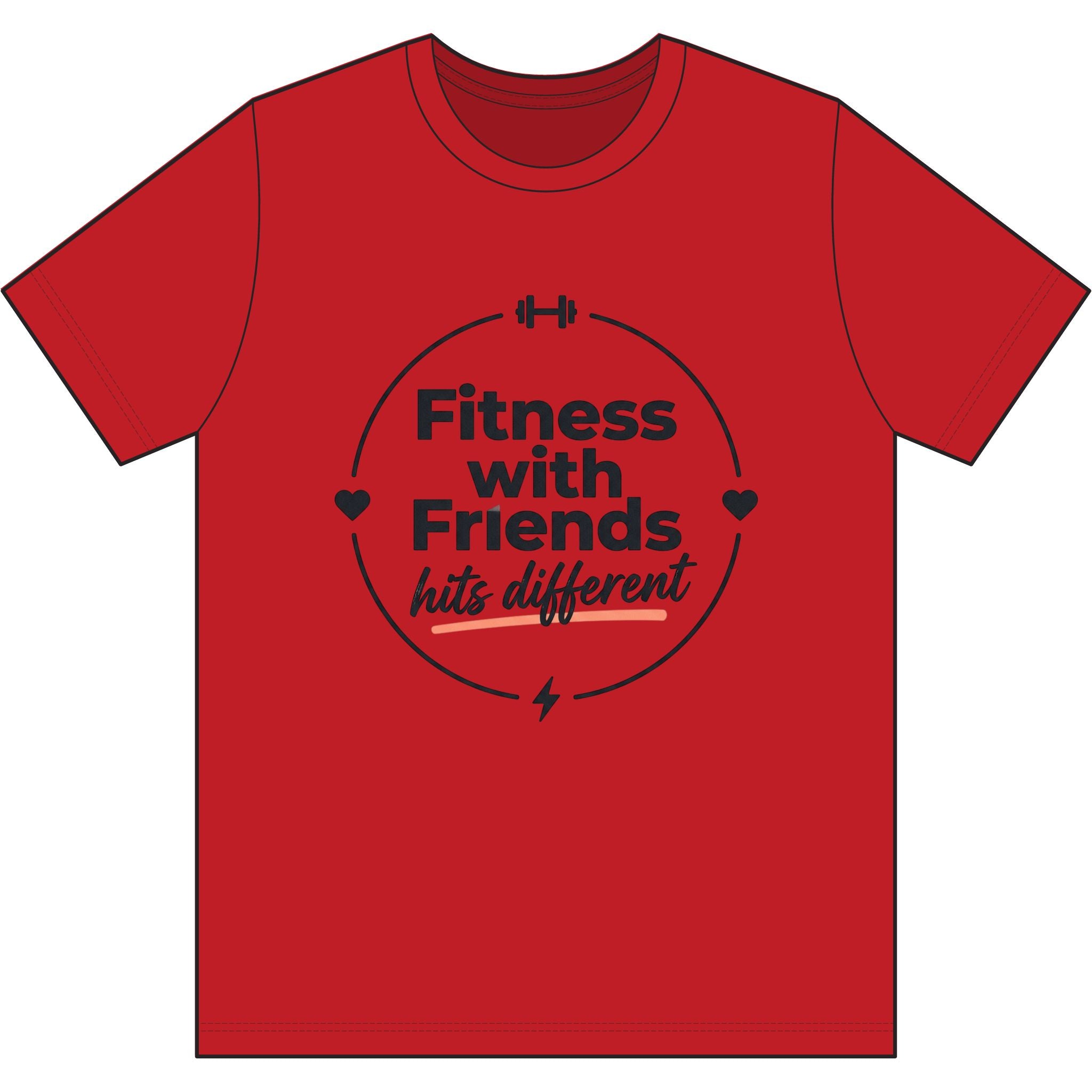 Fitness with Friends Hits Different Dri-Power 100% Polyester T-Shirt