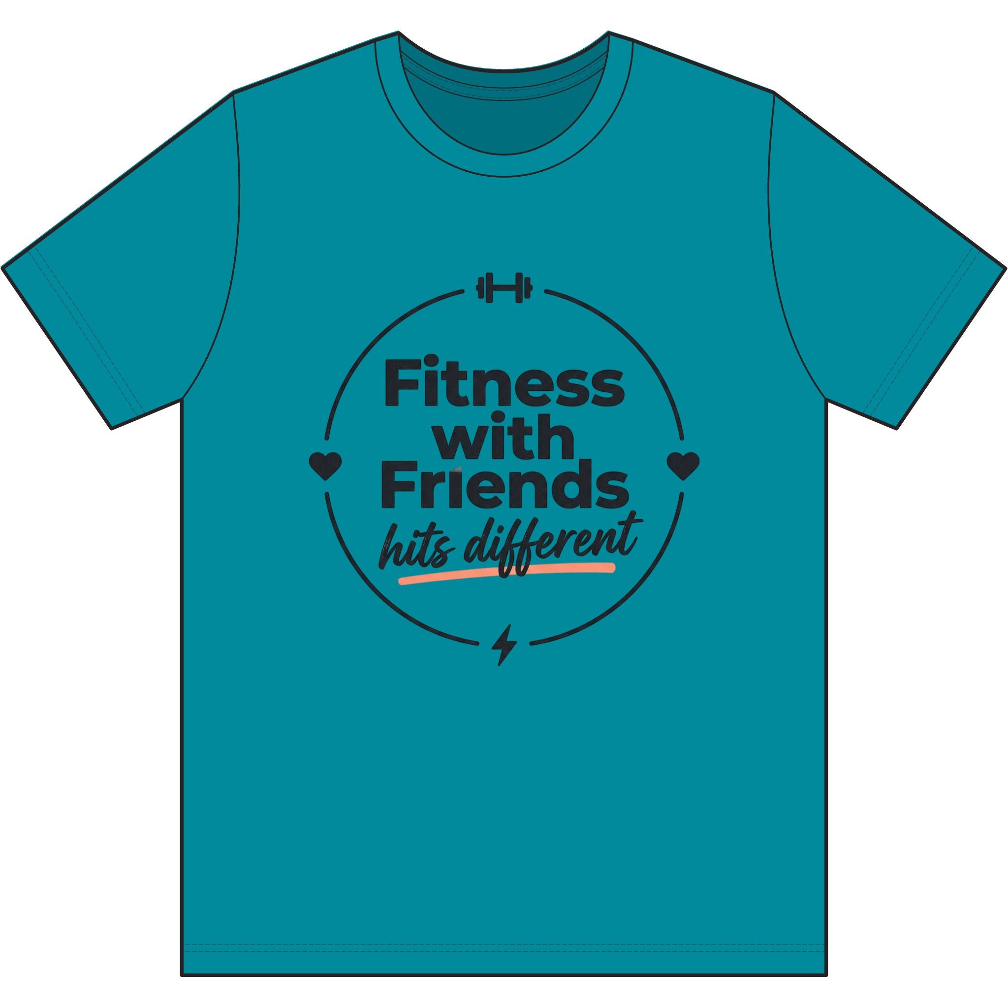 Fitness with Friends Hits Different Dri-Power 100% Polyester T-Shirt