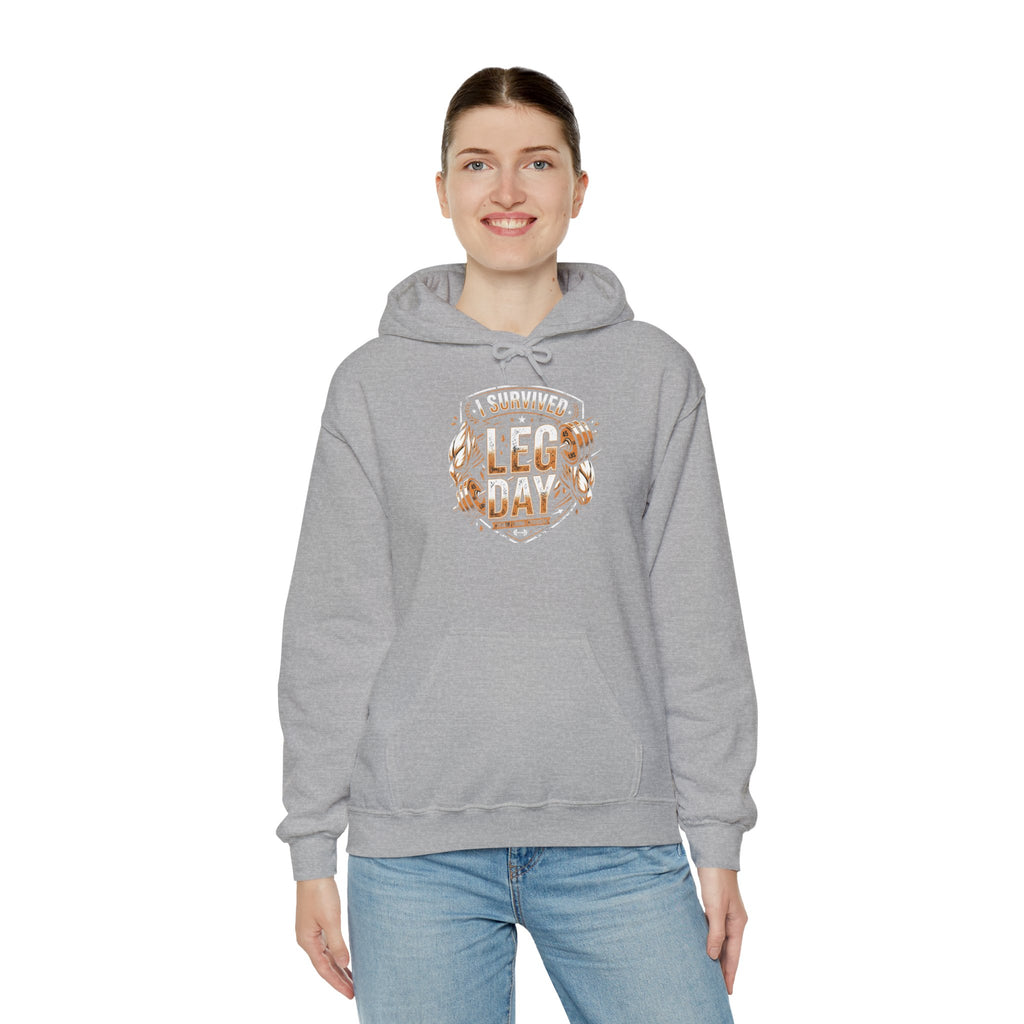 I Survived Leg Day Unisex Heavy Blend™ Hooded Sweatshirt