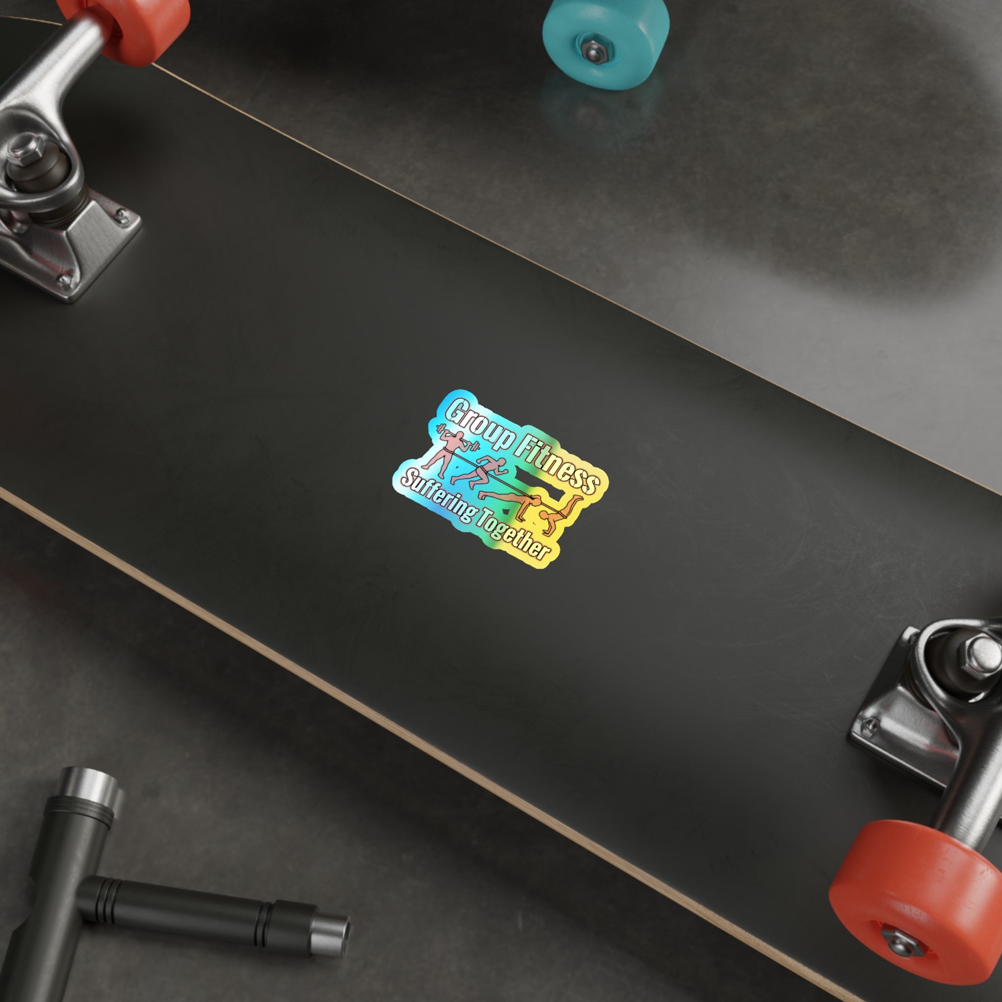 Group Fitness Suffering Together Holographic Die-cut Stickers