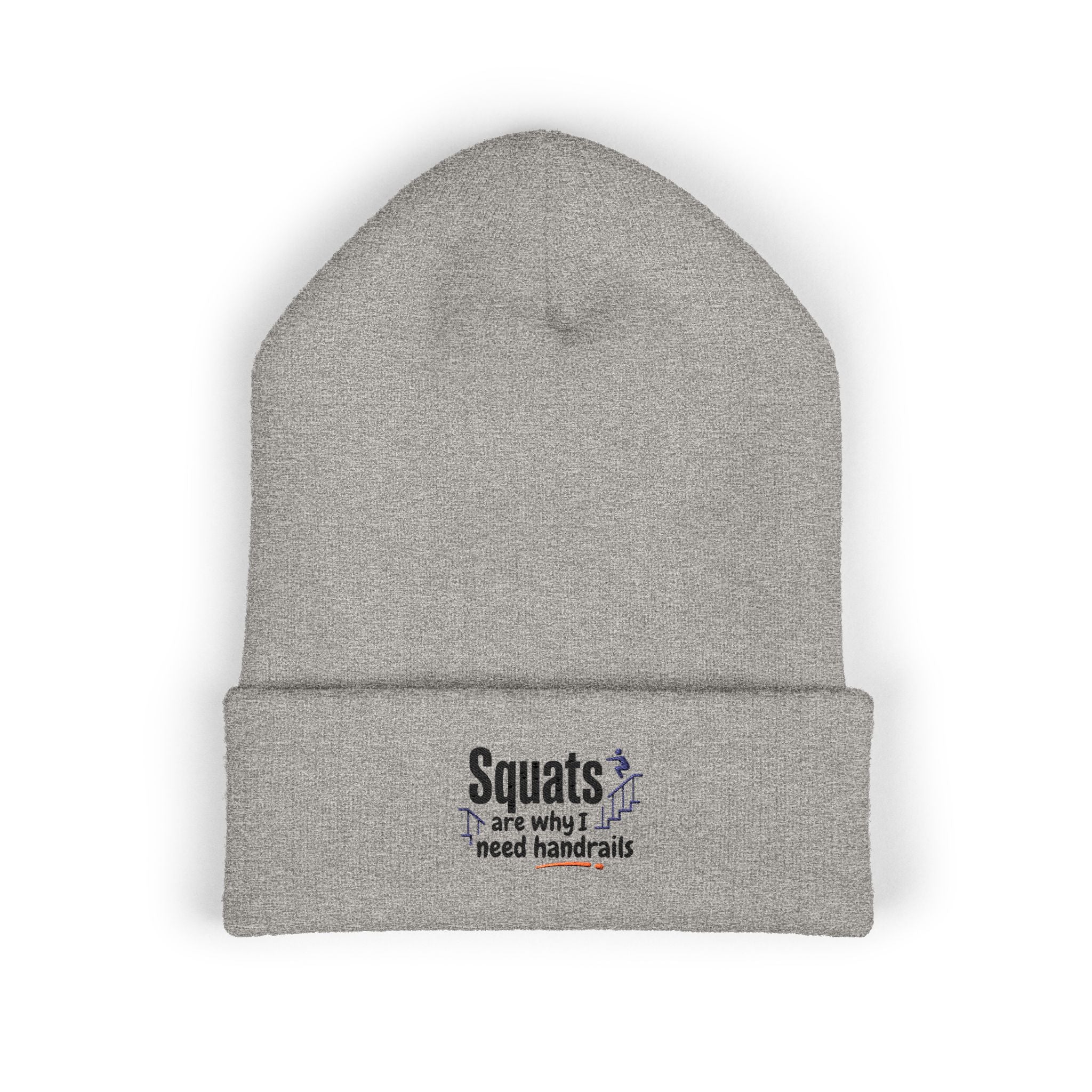 Squats are Why I Need Handrails Classic Cuffed Beanie (Embroidery)