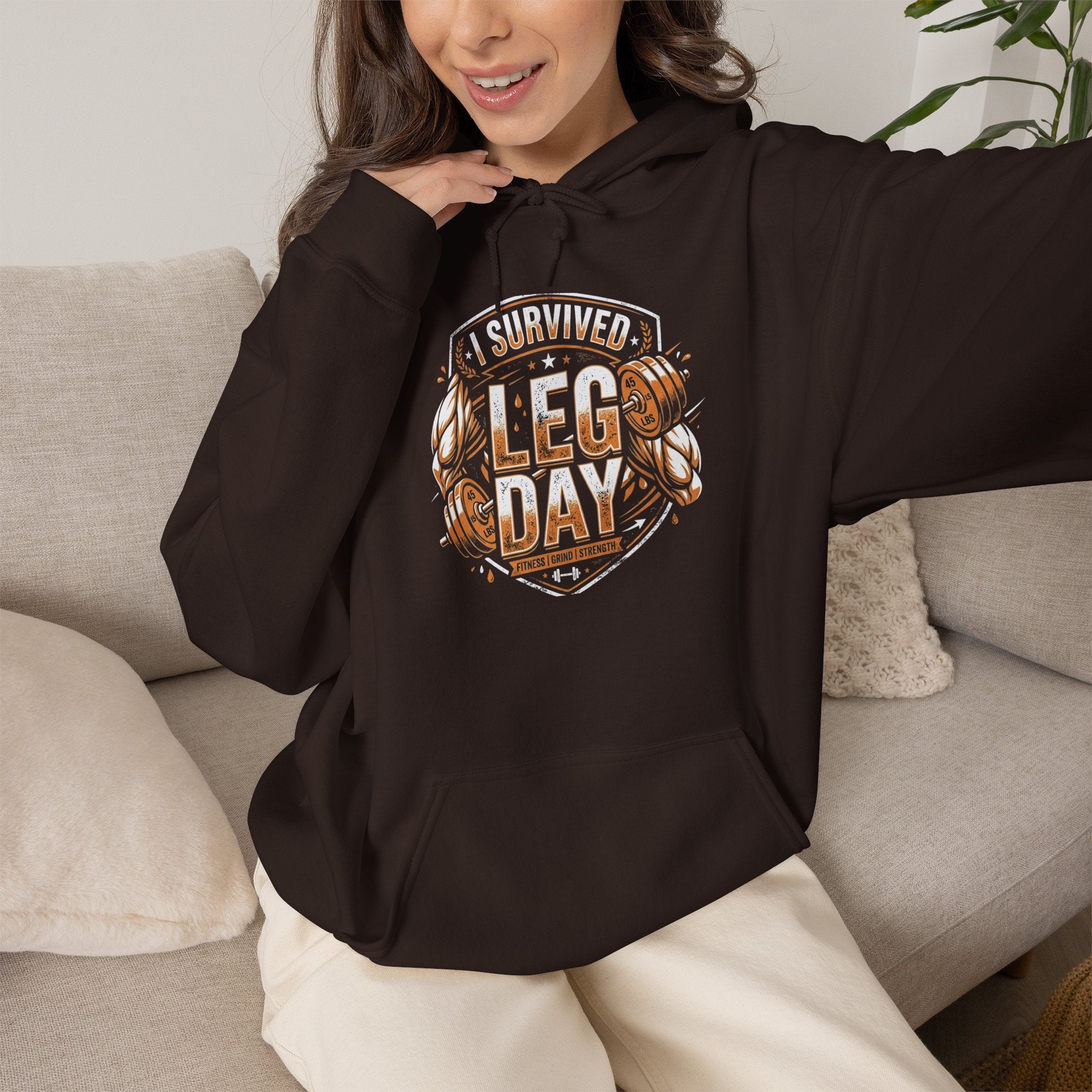 I Survived Leg Day Unisex Heavy Blend™ Hooded Sweatshirt