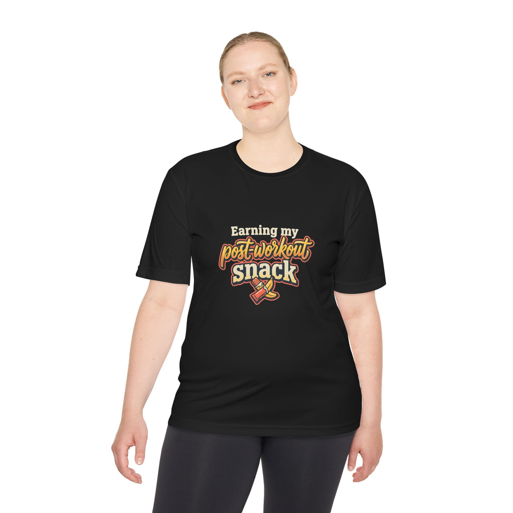 Earning My Post-Workout Snack Unisex Moisture Wicking Tee