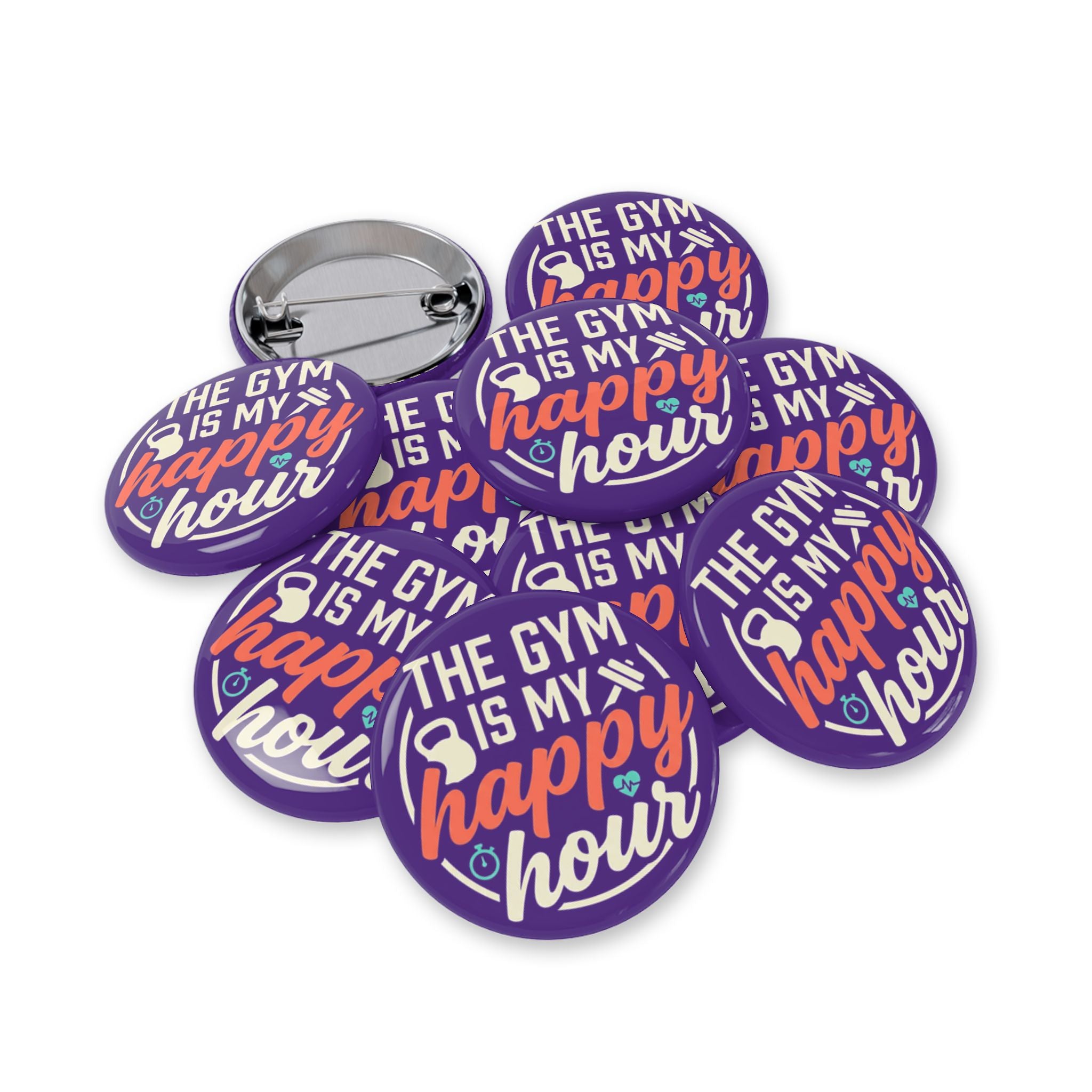 The Gym is My Happy Hour Round Pins