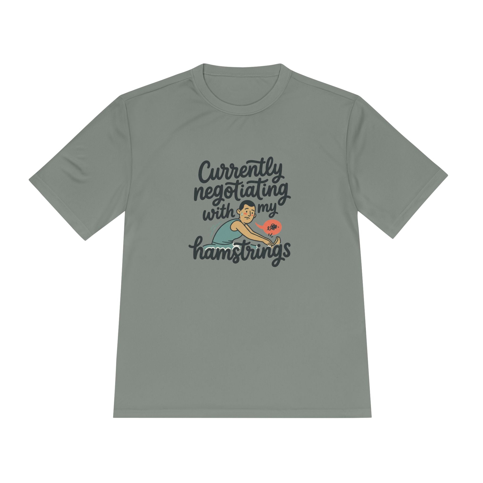 Currently Negotiating with my Hamstrings Unisex Moisture Wicking Tee