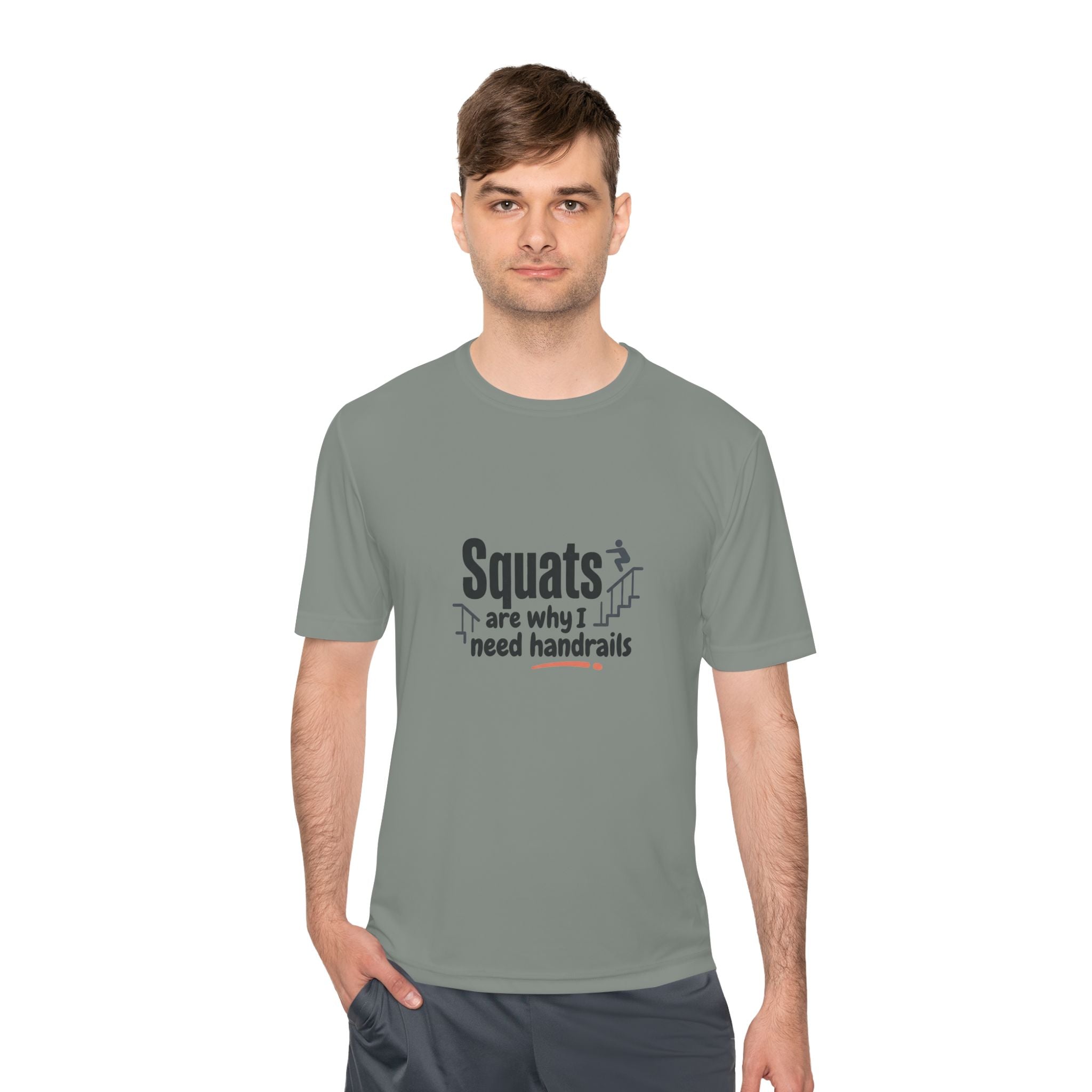 Squats are Why I Need Handrails Unisex Moisture Wicking Tee