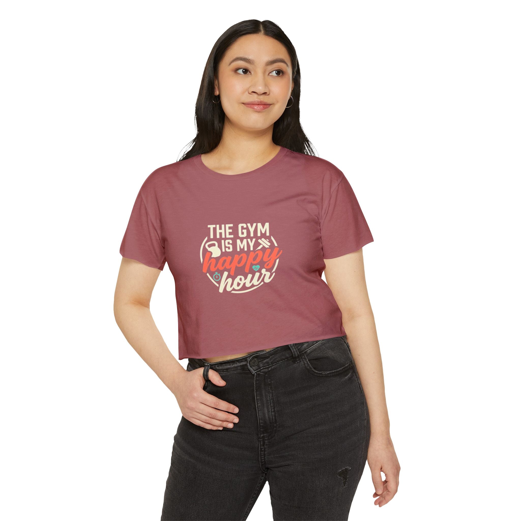 The Gym is My Happy Hour Women's Festival Crop Top