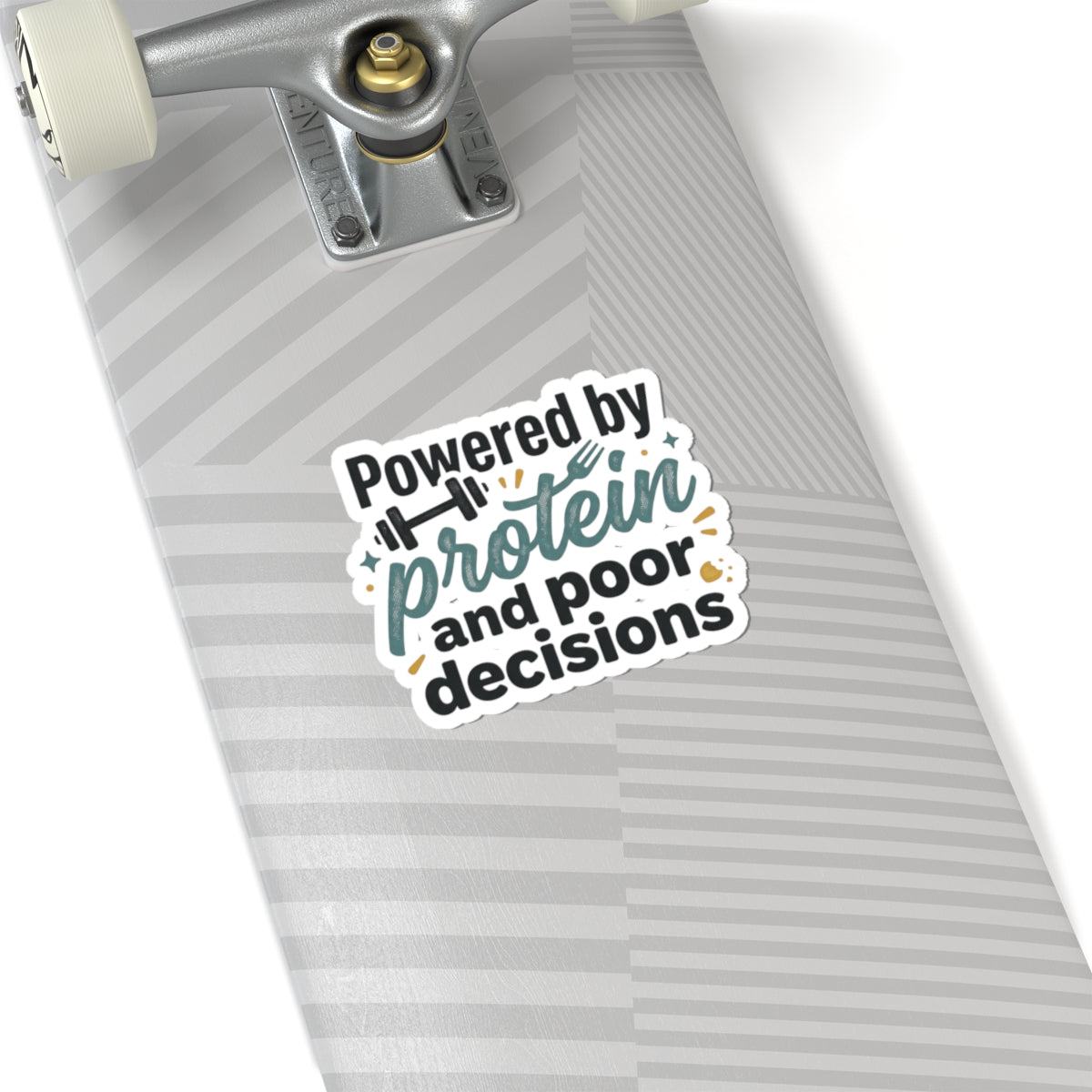 Powered By Protein and Poor Decisions Kiss-Cut Stickers