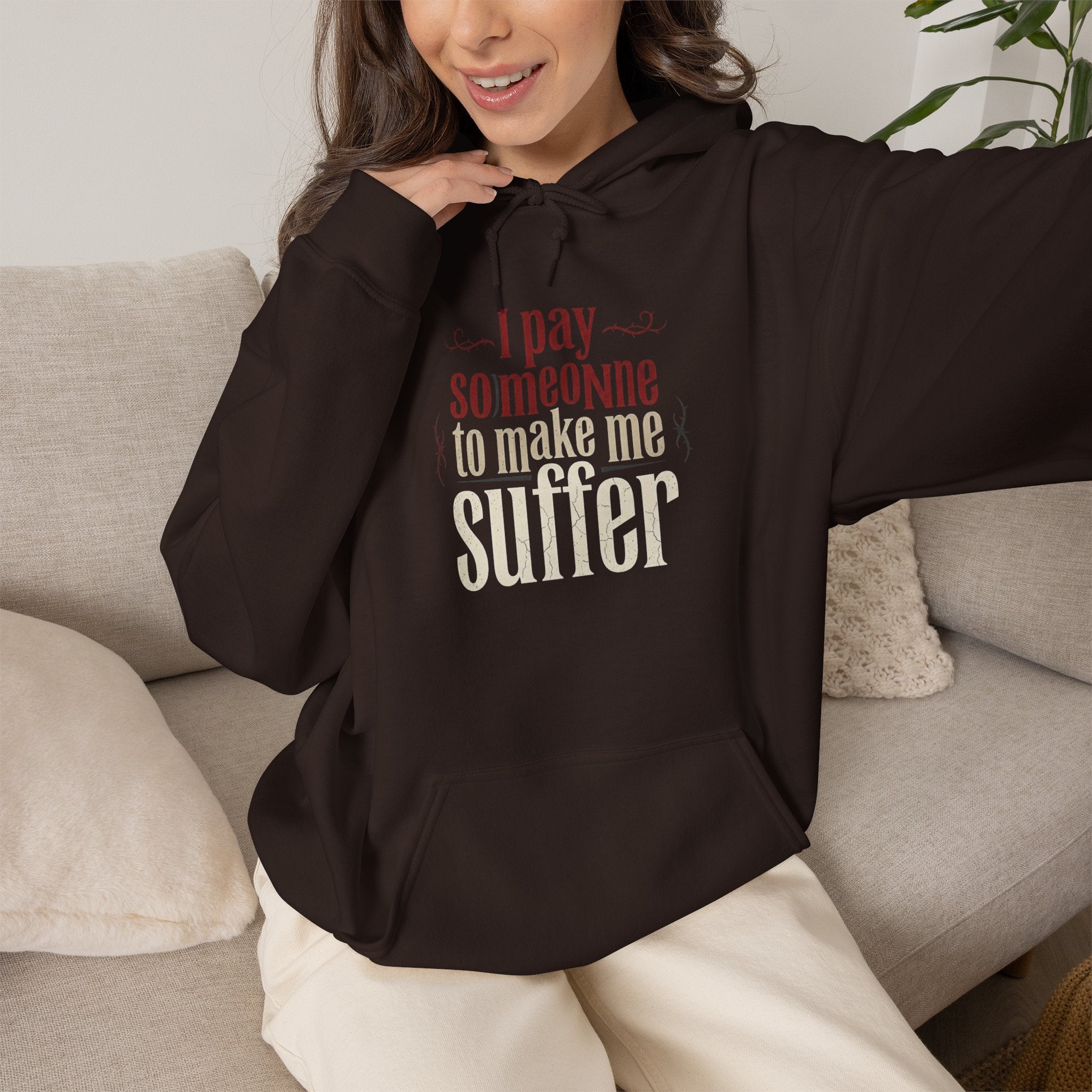 I Pay Someone To Make Me Suffer Unisex Heavy Blend™ Hooded Sweatshirt