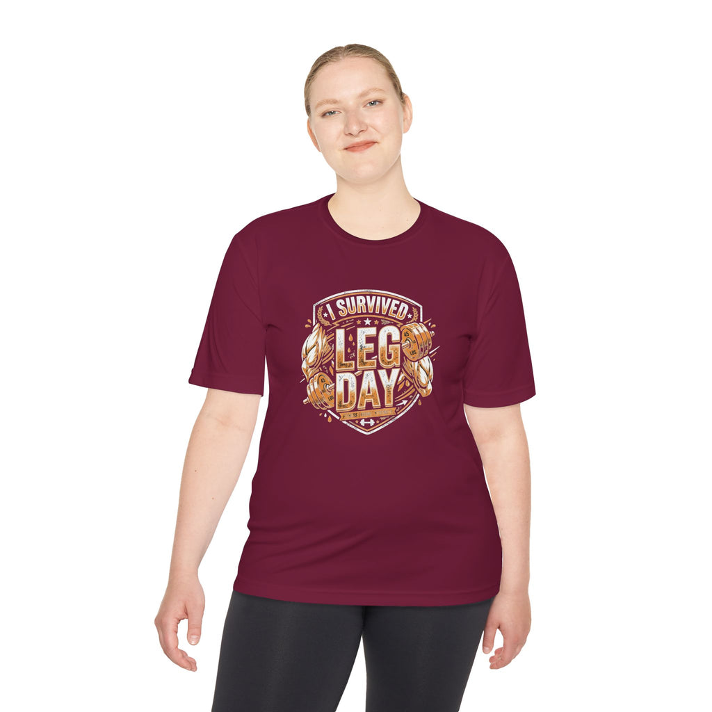 I Survived Leg Day Unisex Moisture Wicking Tee