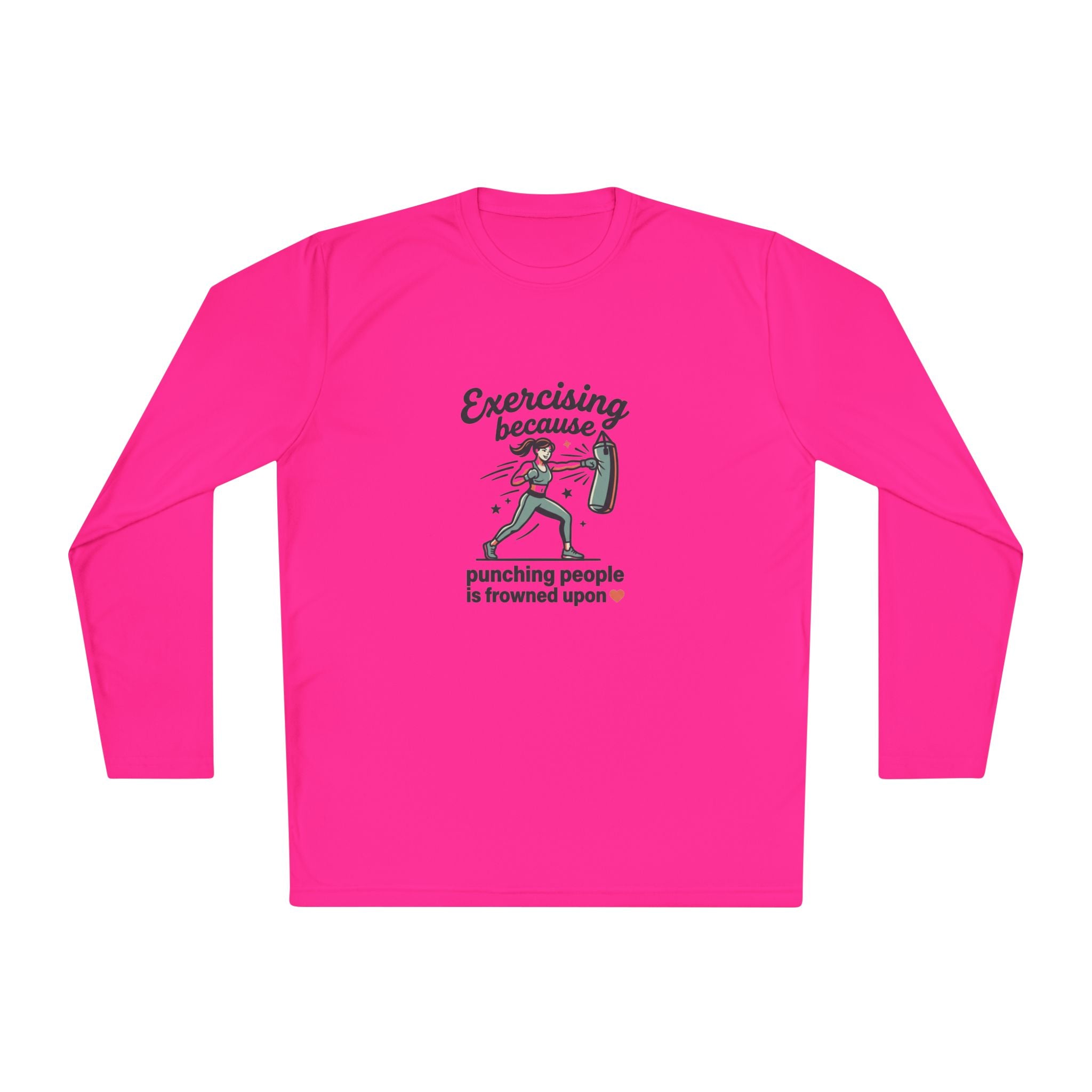 Exercising Because Punching People is Frowned Upon Unisex Lightweight Long Sleeve Tee