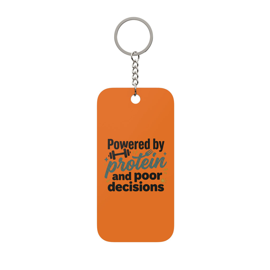 Powered by Protein and Poor Decisions Double-Sided Keychain Charm