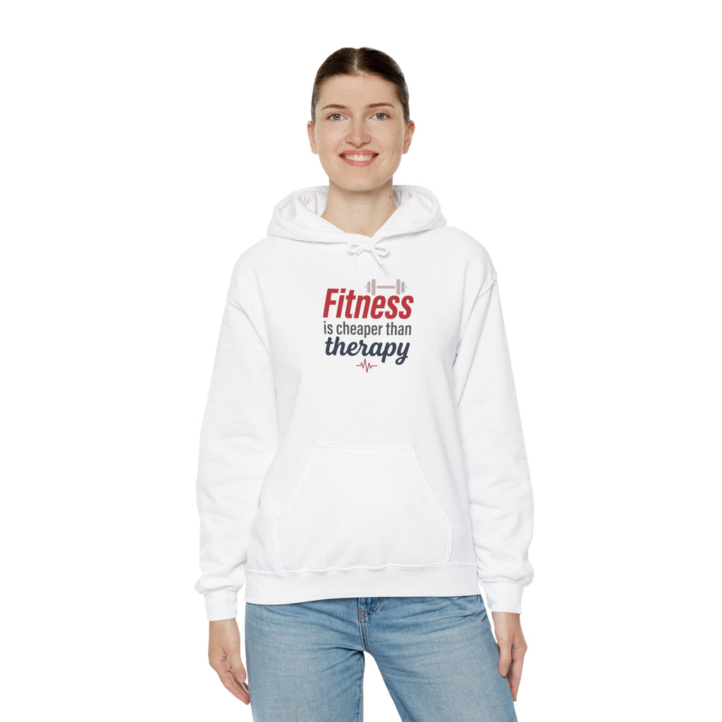 Fitness is Cheaper than Therapy Unisex Heavy Blend™ Hooded Sweatshirt