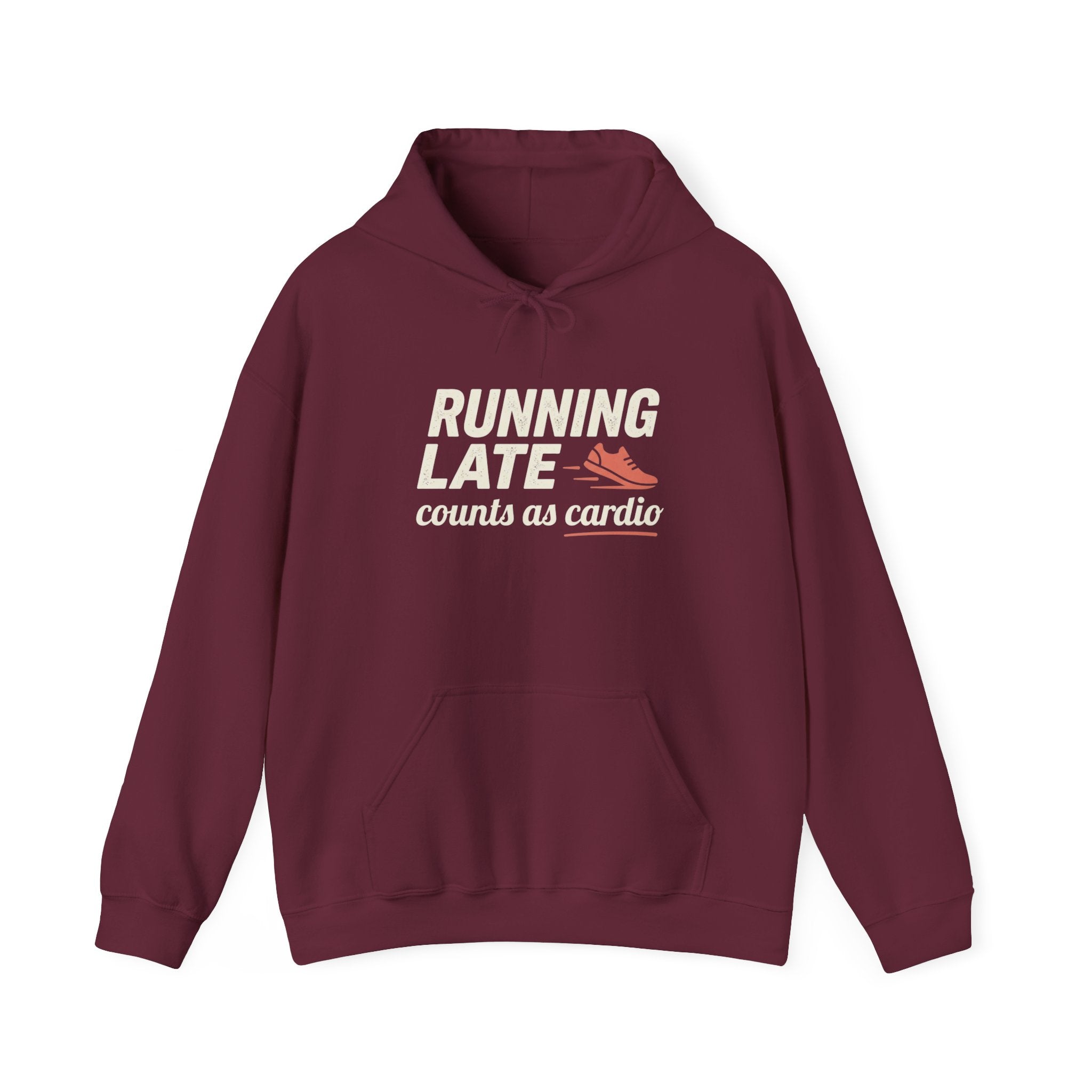 Running Late Counts as Cardio Unisex Heavy Blend™ Hooded Sweatshirt