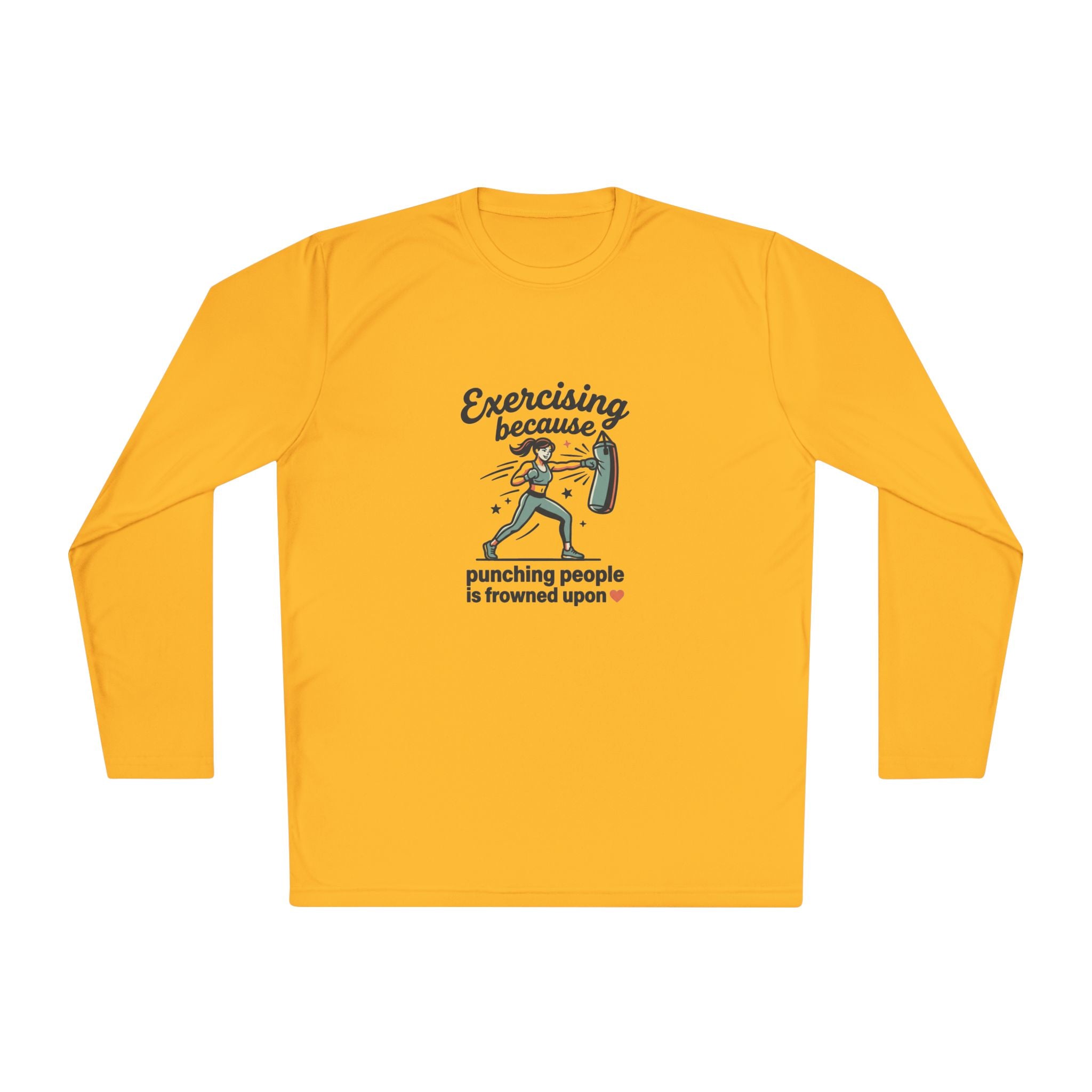 Exercising Because Punching People is Frowned Upon Unisex Lightweight Long Sleeve Tee