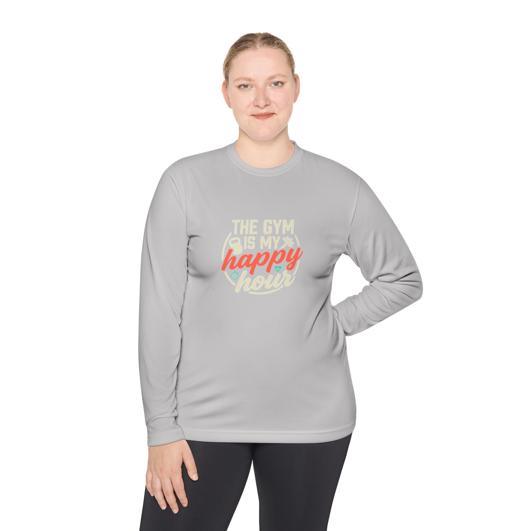 The Gym is My Happy Hour Unisex Lightweight Long Sleeve Tee