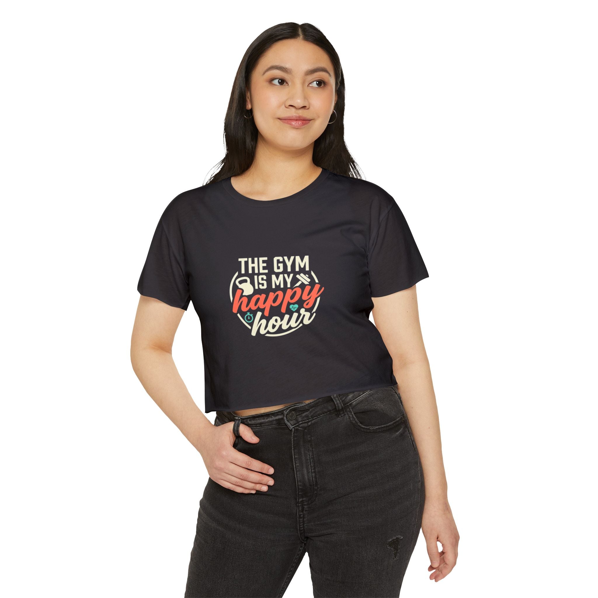 The Gym is My Happy Hour Women's Festival Crop Top