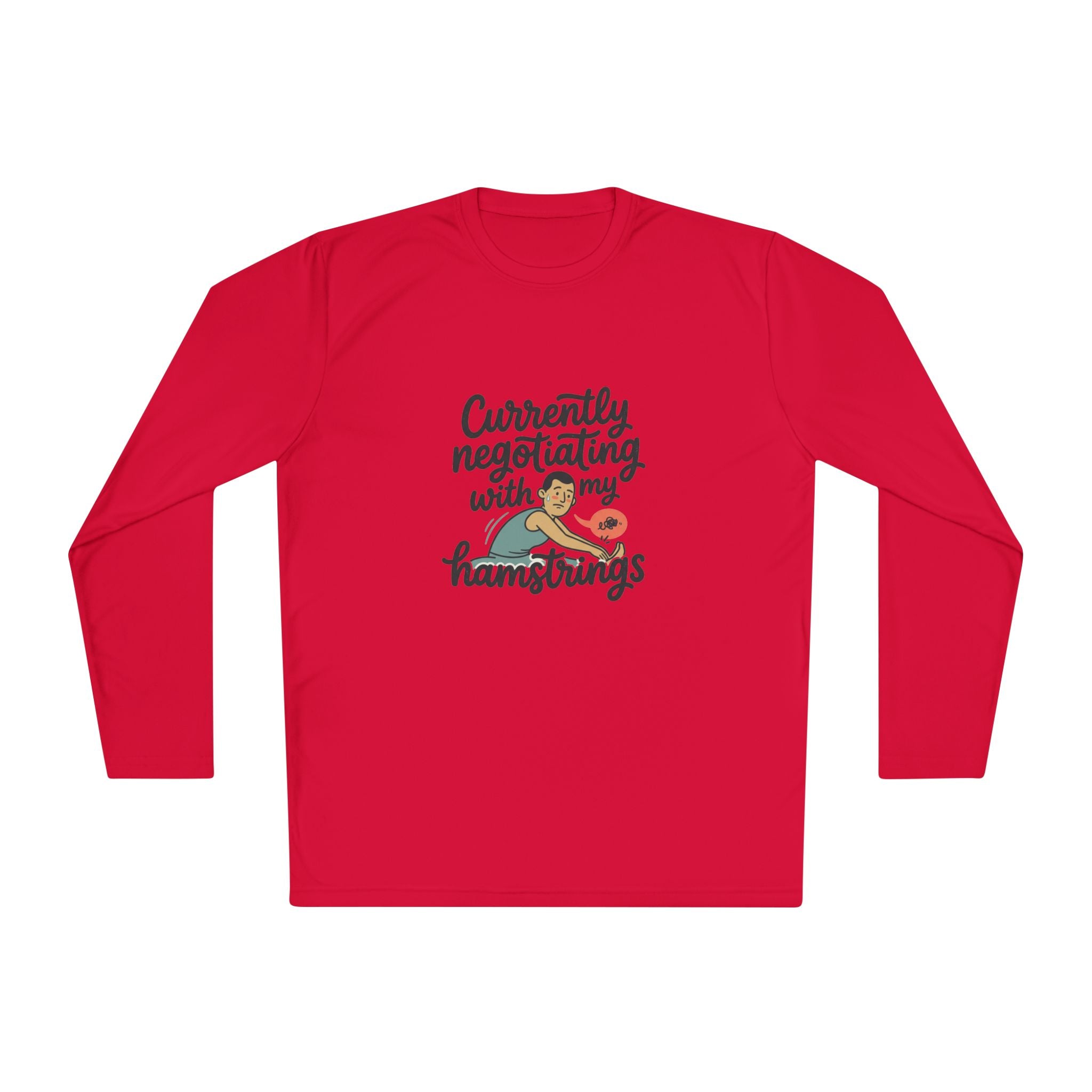 Currently Negotiating with my Hamstrings Unisex Lightweight Long Sleeve Tee