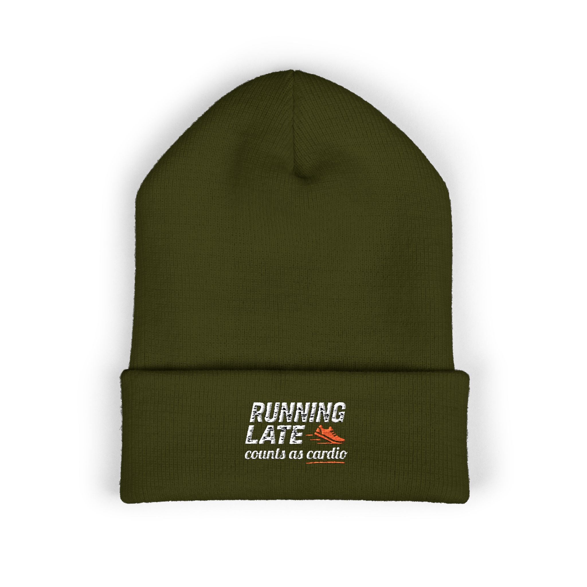 Running Late Counts as Cardio Classic Cuffed Beanie (Embroidery)