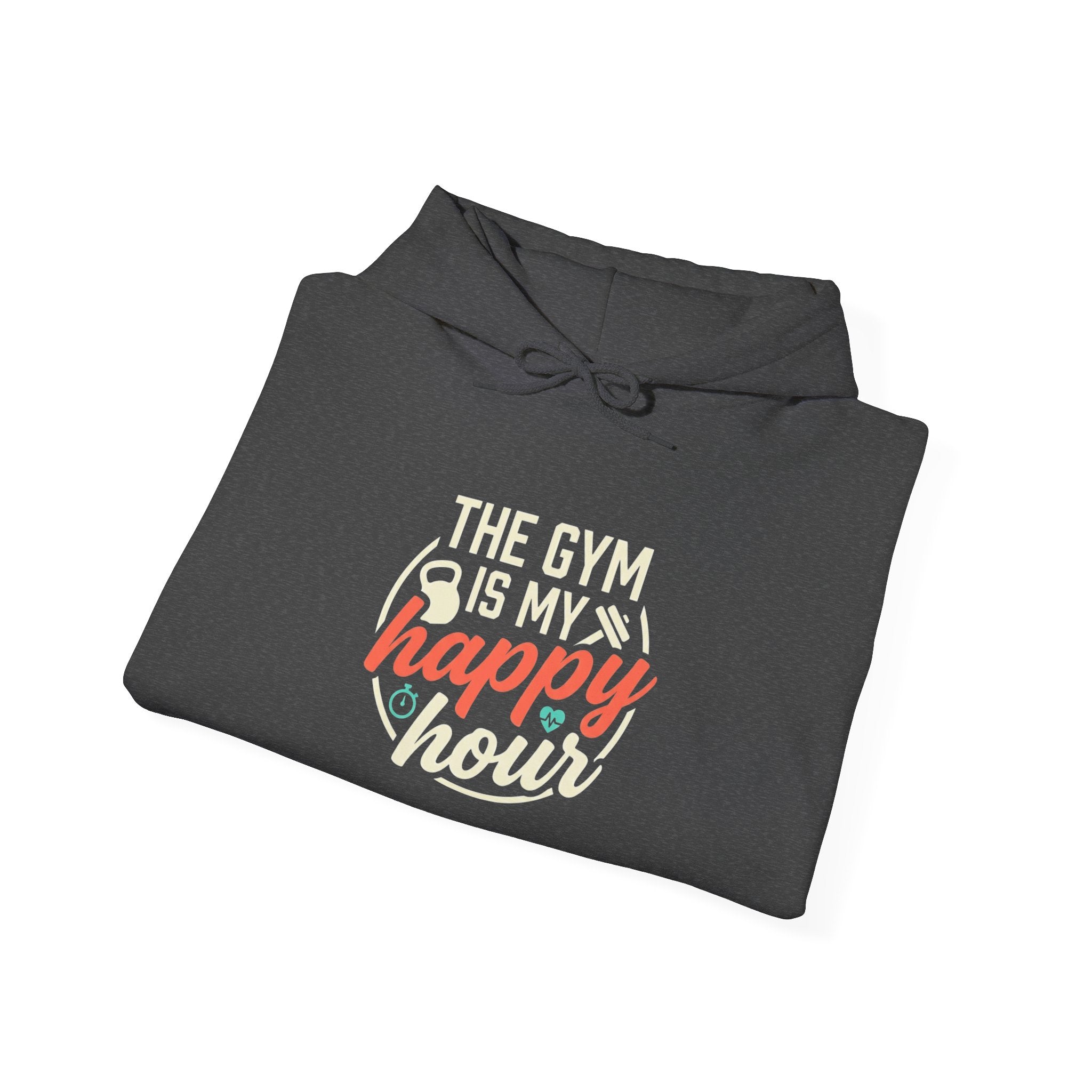 The Gym is My Happy Hour Unisex Heavy Blend™ Hooded Sweatshirt