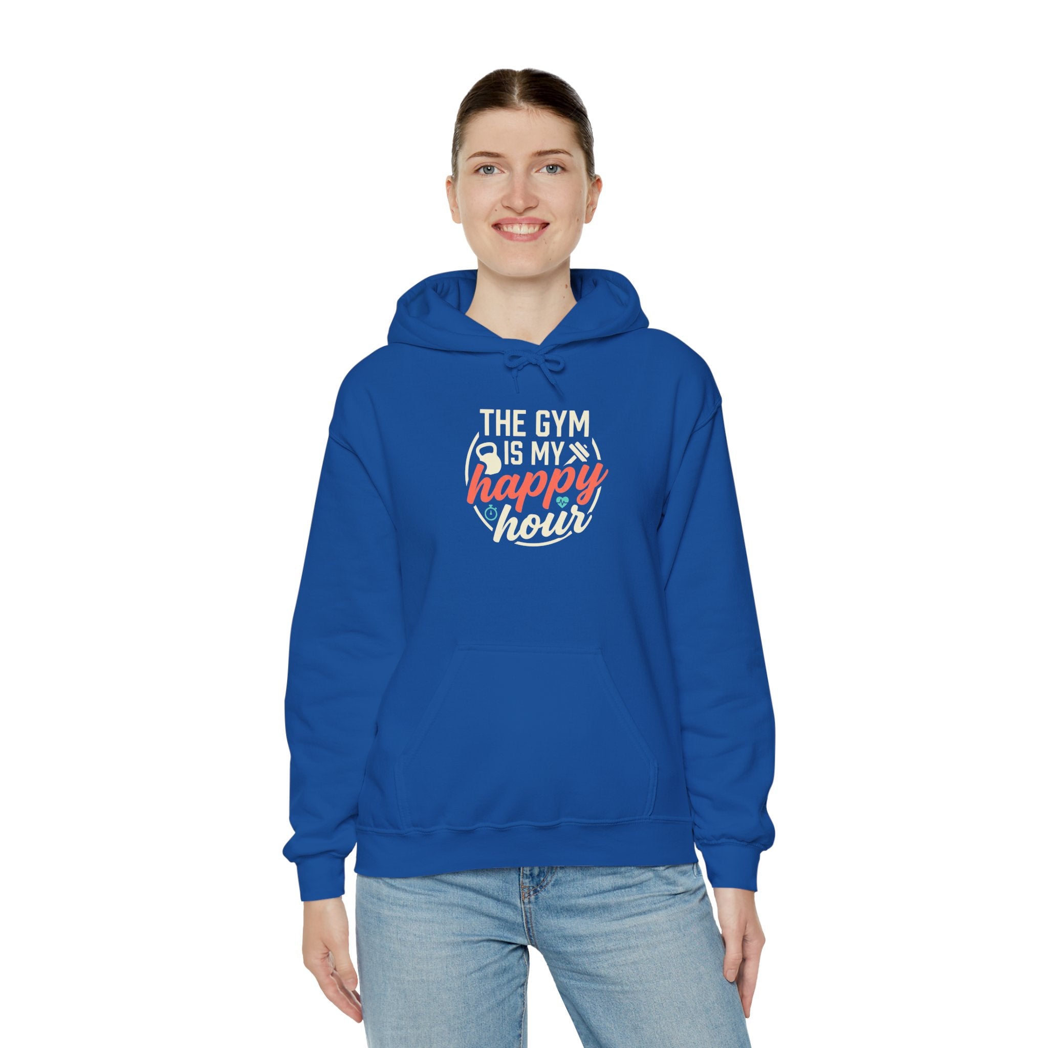 The Gym is My Happy Hour Unisex Heavy Blend™ Hooded Sweatshirt