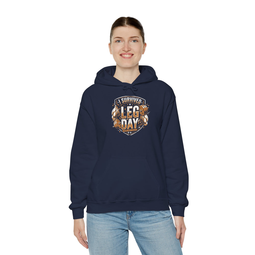 I Survived Leg Day Unisex Heavy Blend™ Hooded Sweatshirt