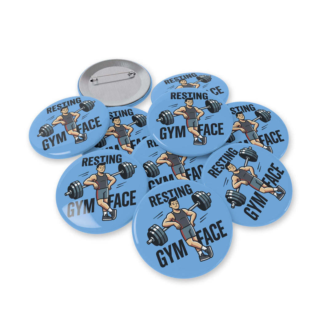 Resting Gym Face Round Pins