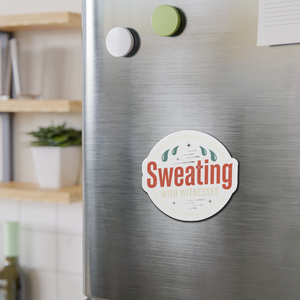 Sweating with Witnesses Die-Cut Magnets